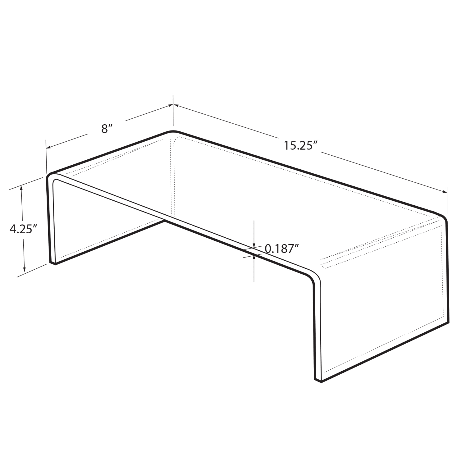 Azar Displays Acrylic Riser Pedestal Display, 4-1/4inH x 15-1/4inW x 8inD, Clear - Image 4