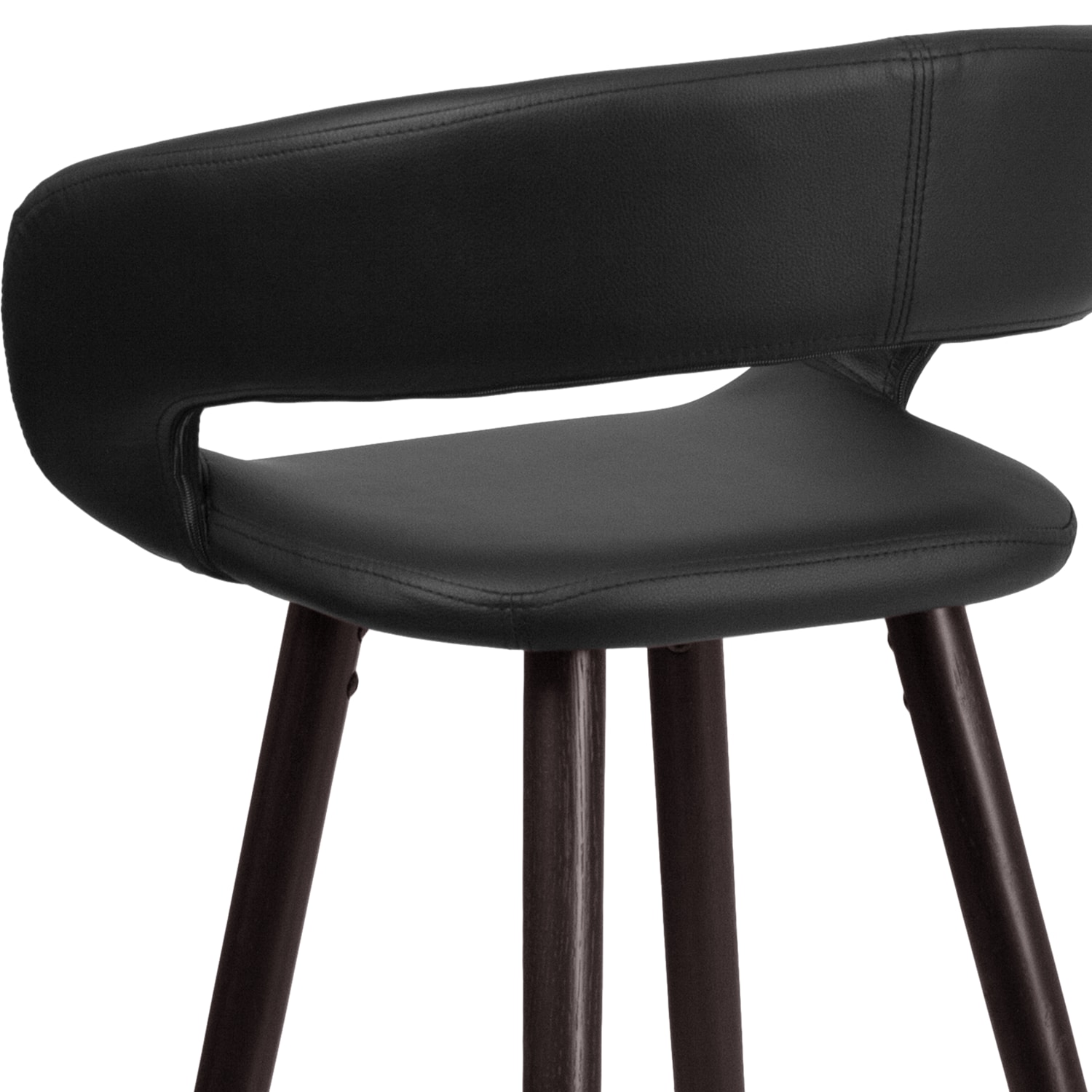 Flash Furniture Brynn Series Contemporary Vinyl Rounded Back Bar Stool CappuccinoBlack PopularChairscom Flash Furniture Brynn Series Contemporary Vinyl Rounded Back Bar Stool CappuccinoBlack PopularChairscom