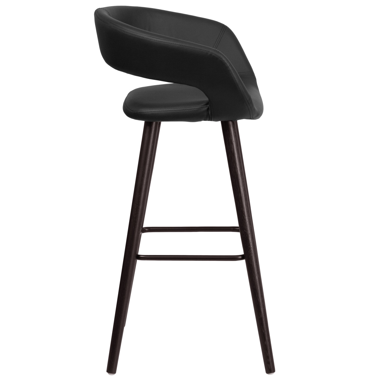Flash Furniture Brynn Series Contemporary Vinyl Rounded Back Bar Stool CappuccinoBlack PopularChairscom Flash Furniture Brynn Series Contemporary Vinyl Rounded Back Bar Stool CappuccinoBlack PopularChairscom