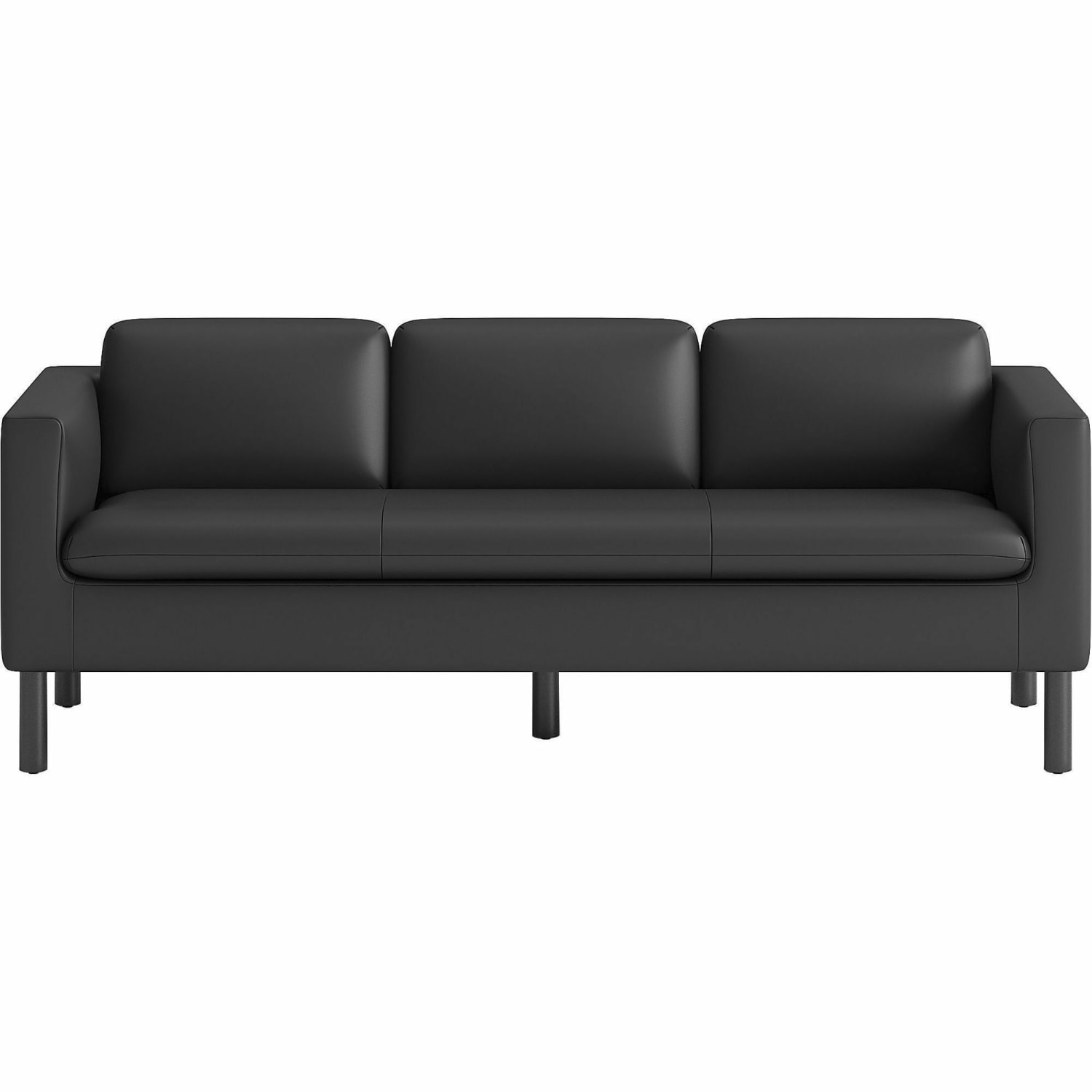 HON Parkwyn Lounge Sofa, 29inH x 77inW x 26.8inD, Material: Polyurethane, Black - Image 3