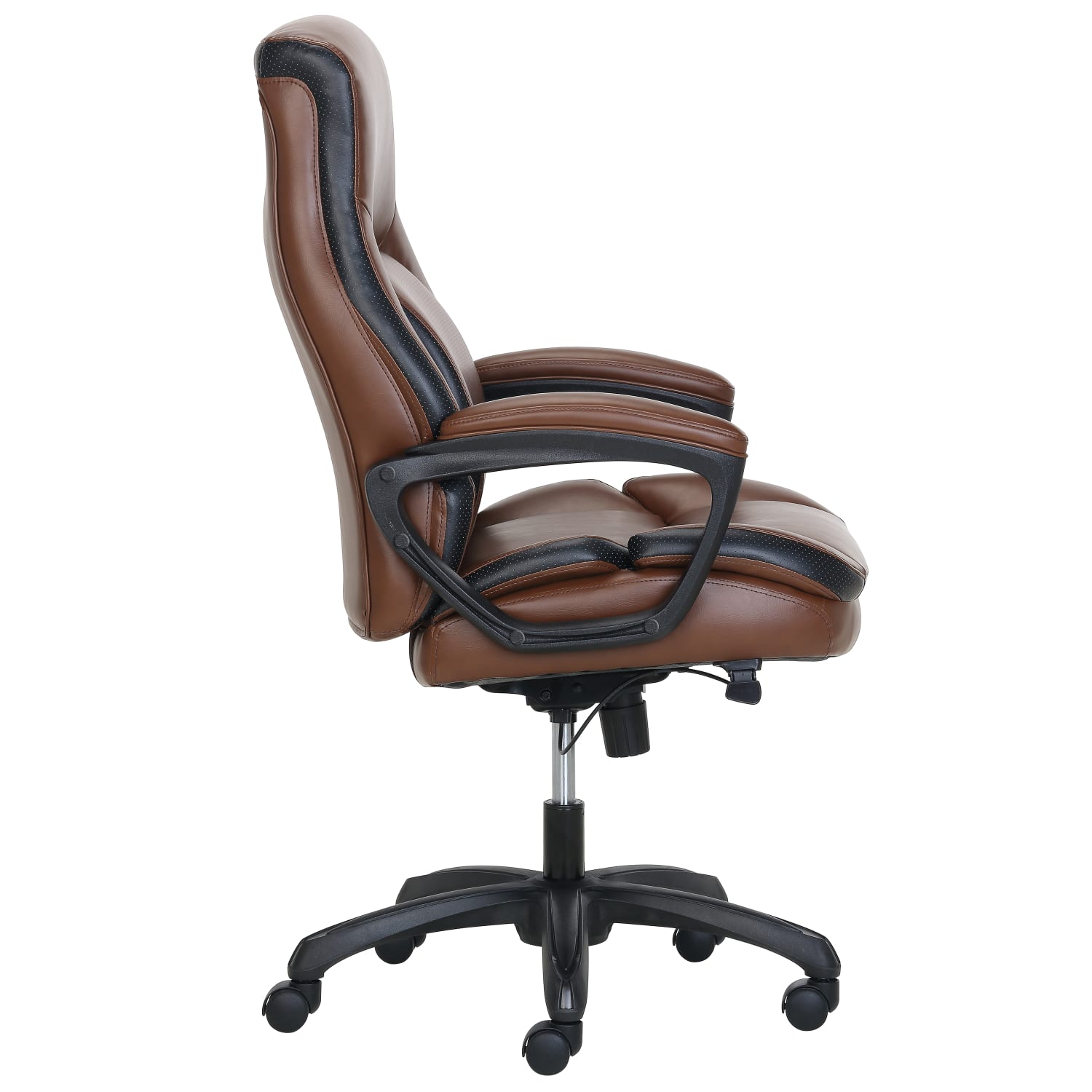 Shaquille O Neal Amphion Ergonomic Bonded Leather High Back Executive Office Chair BrownBlack PopularChairscom