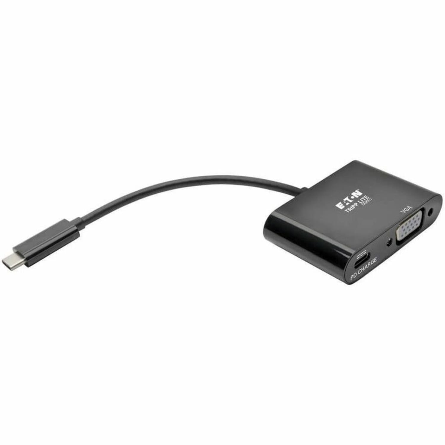 Eaton Tripp Lite Series USB-C to VGA Adapter w/PD Charging - USB 3.1 Gen 1, 1920x 1080 (1080p), Thunderbolt 3, Black, USB Type C to VGA - U44406NVBC - Image 4