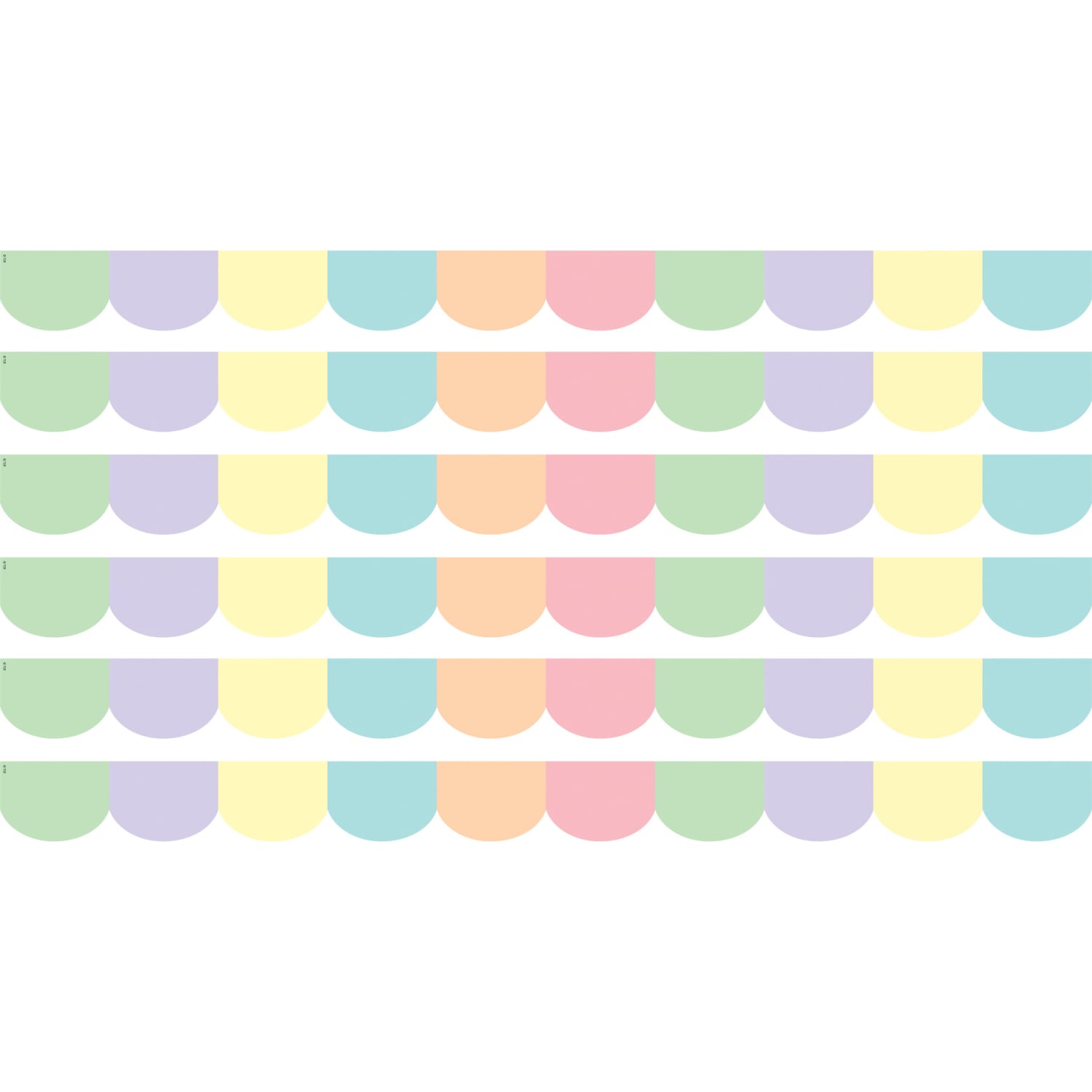 Teacher Created Resources Scalloped Border Trim Packs, 35', Pastel Pop, Set Of 6 Packs