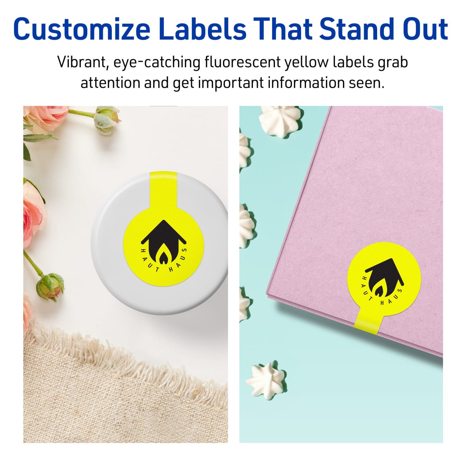 Avery Print-To-The-Edge Labels With Sure Feed Technology, 94116-NYP80, Lollipop, 1-1/2in x 4in, Matte Neon Yellow, Pack of 640 - Image 4