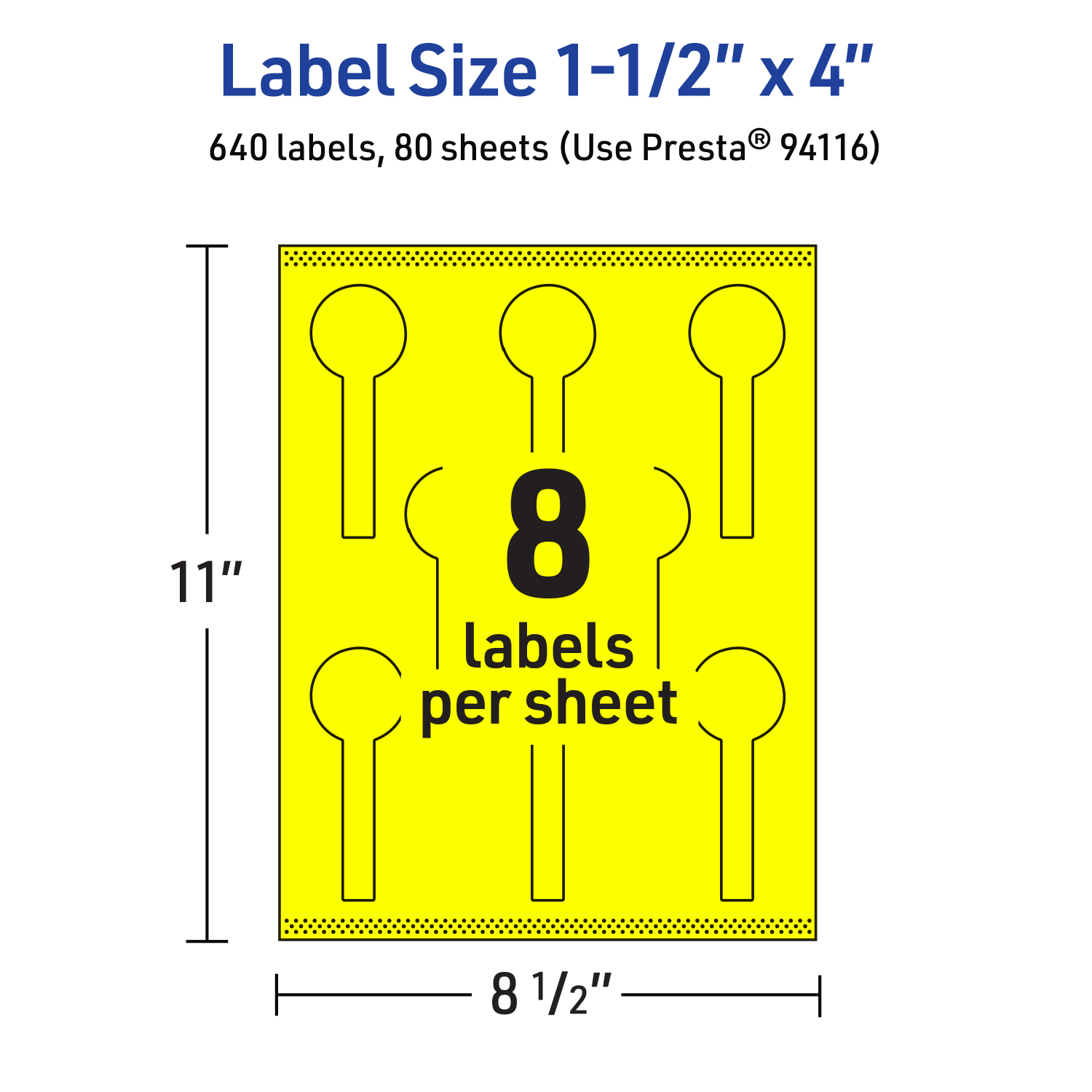 Avery Print-To-The-Edge Labels With Sure Feed Technology, 94116-NYP80, Lollipop, 1-1/2in x 4in, Matte Neon Yellow, Pack of 640 - Image 6
