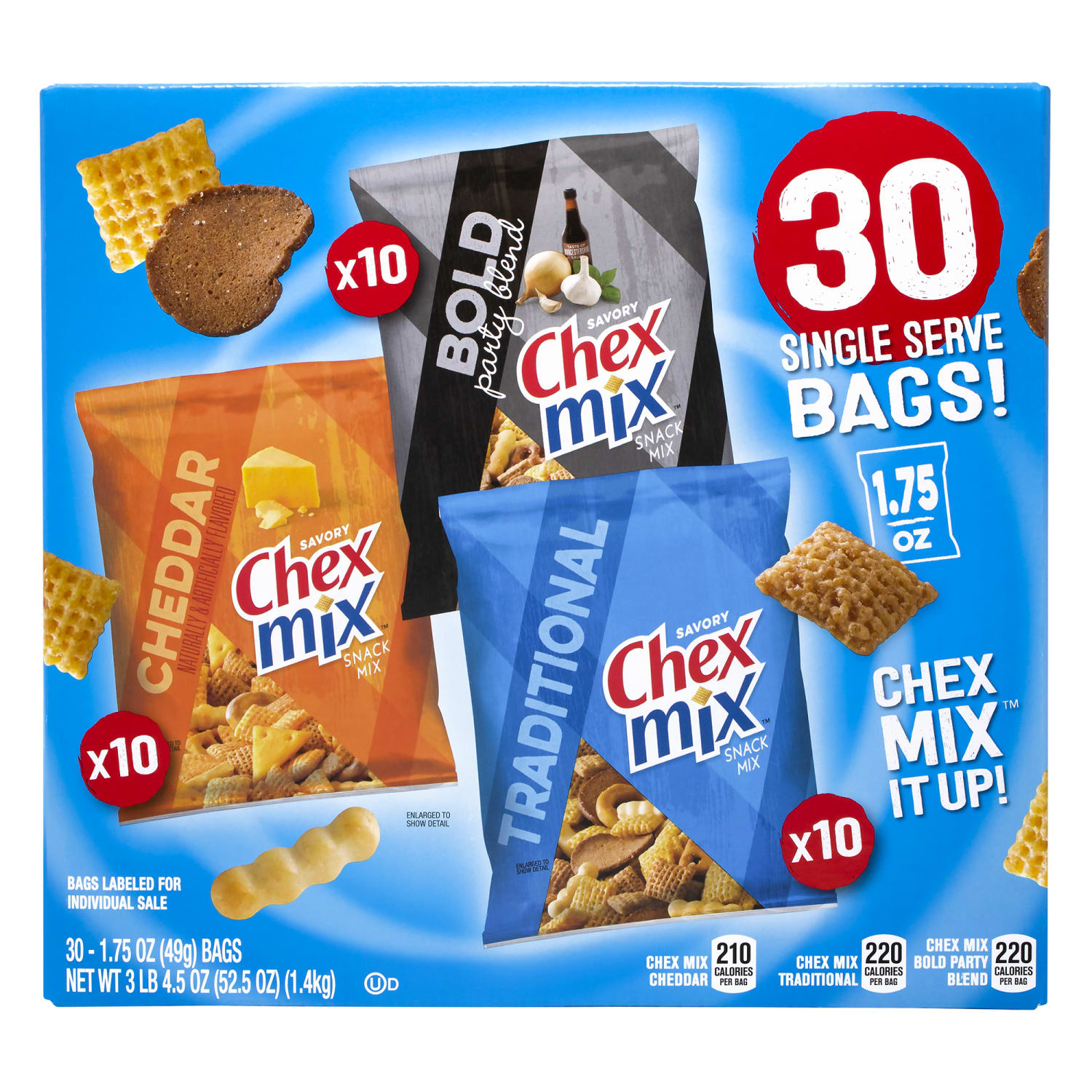Chex Mix Classics Mix It Up Variety Snack Mixes, 1.75 Oz, Box Of 30 Packs - Image 3
