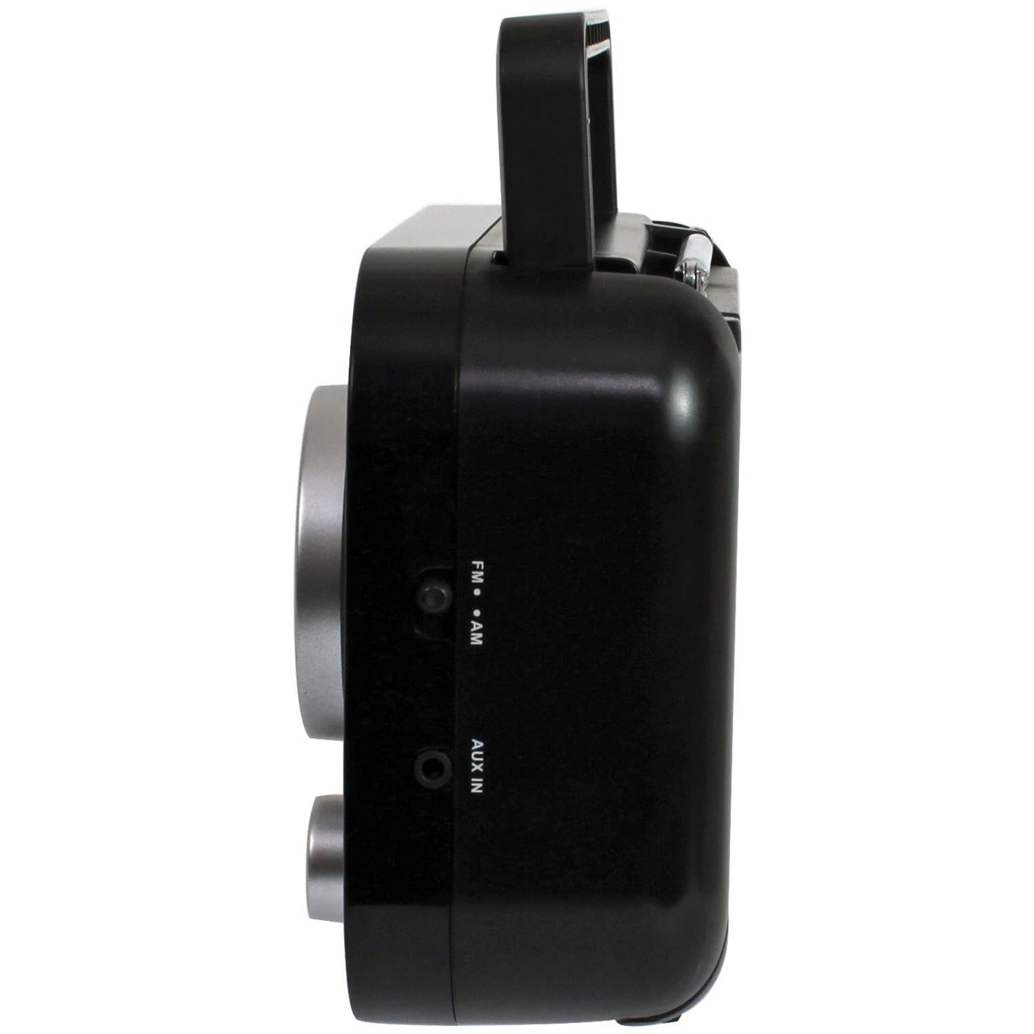 JENSEN MR-550 Portable AM/FM Radio With Telescoping Antenna, 5-9/16inH x 7-1/8inW x 3-3/16inD, Black - Image 4