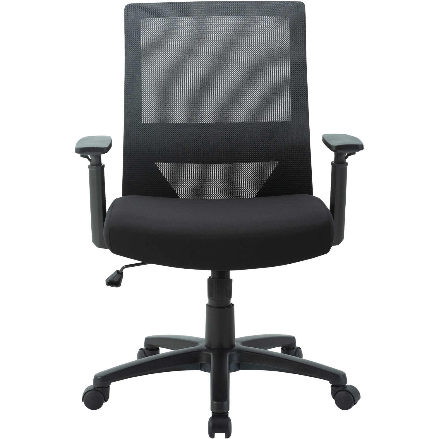 Lorell SOHO Mesh Mid-Back Task Chair - Gray Seat Color - Fabric Seat Material - Gray Back Color - Fabric Back Material - Mid Back - 5-star Base - Black - Armrest - 1 Each - Image 3
