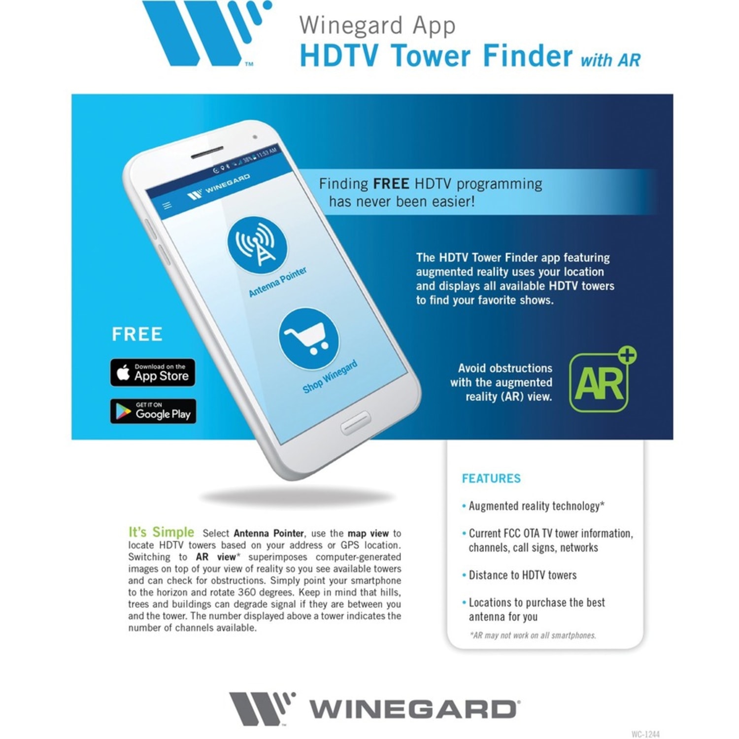Winegard HD7698P TV Antenna - Range - UHF, VHF - TelevisionYagi - Image 3