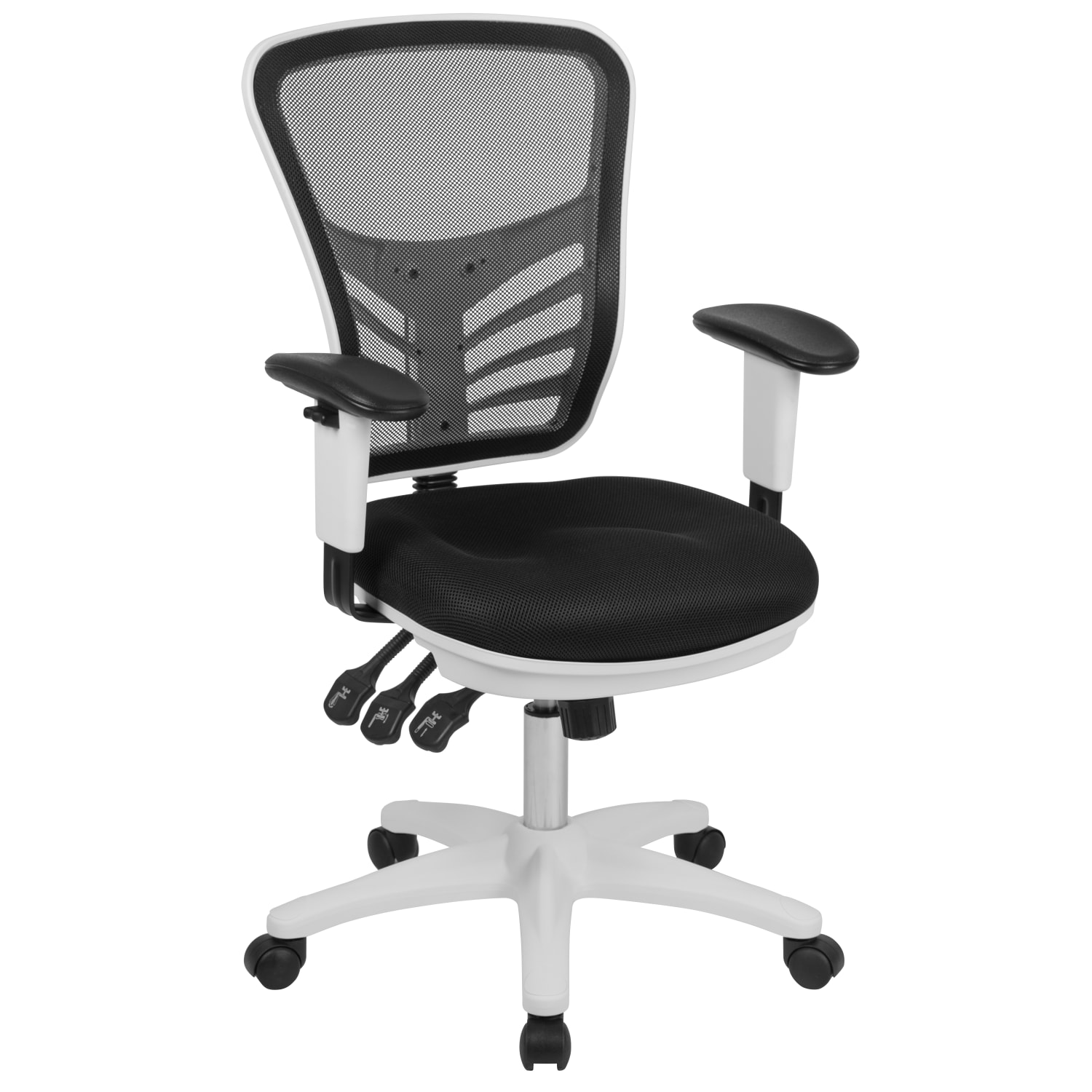 Flash Furniture Ergonomic Mesh Mid-Back Executive Office Chair, Black/White - Image 3
