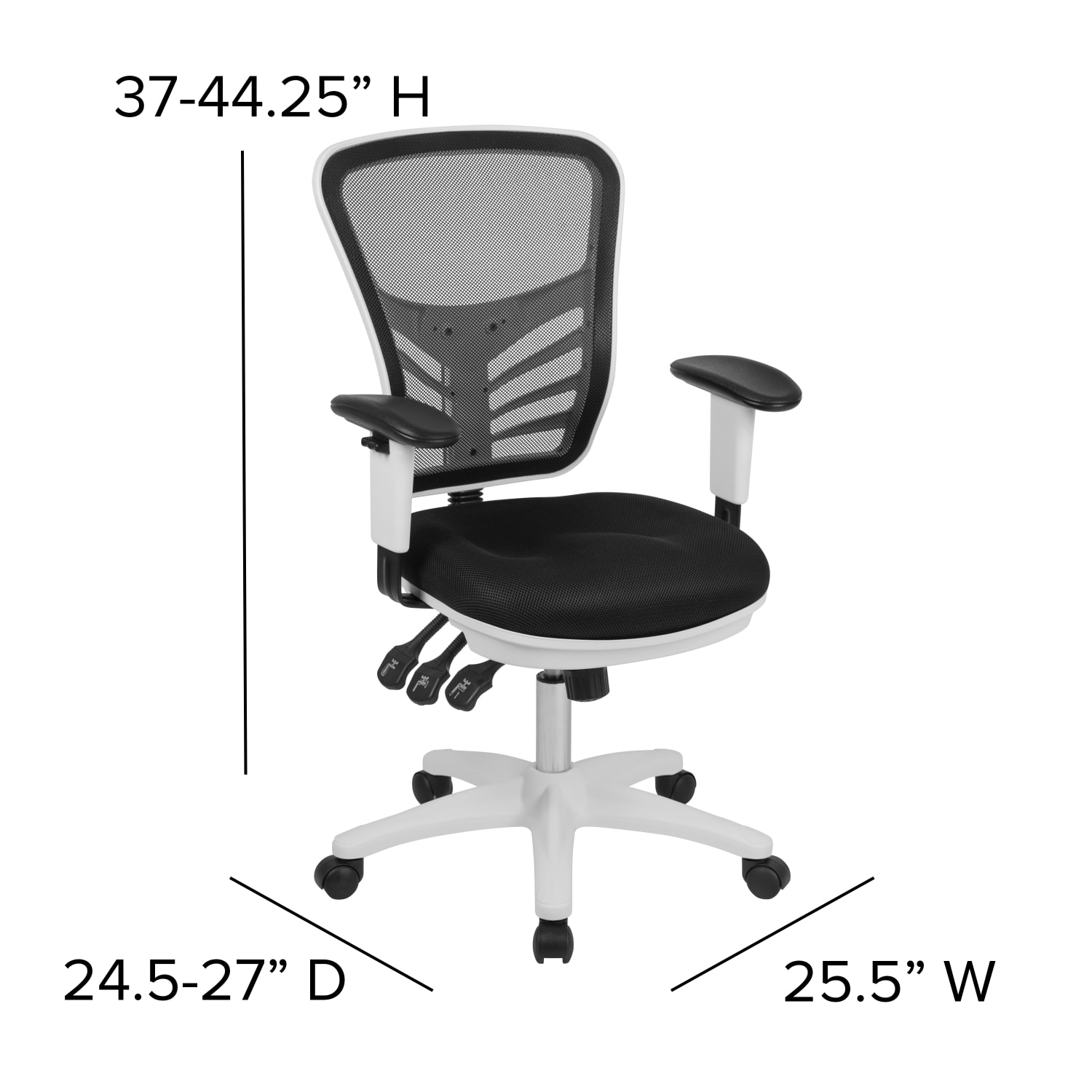 Flash Furniture Ergonomic Mesh Mid Back Executive Office Chair BlackWhite PopularChairscom