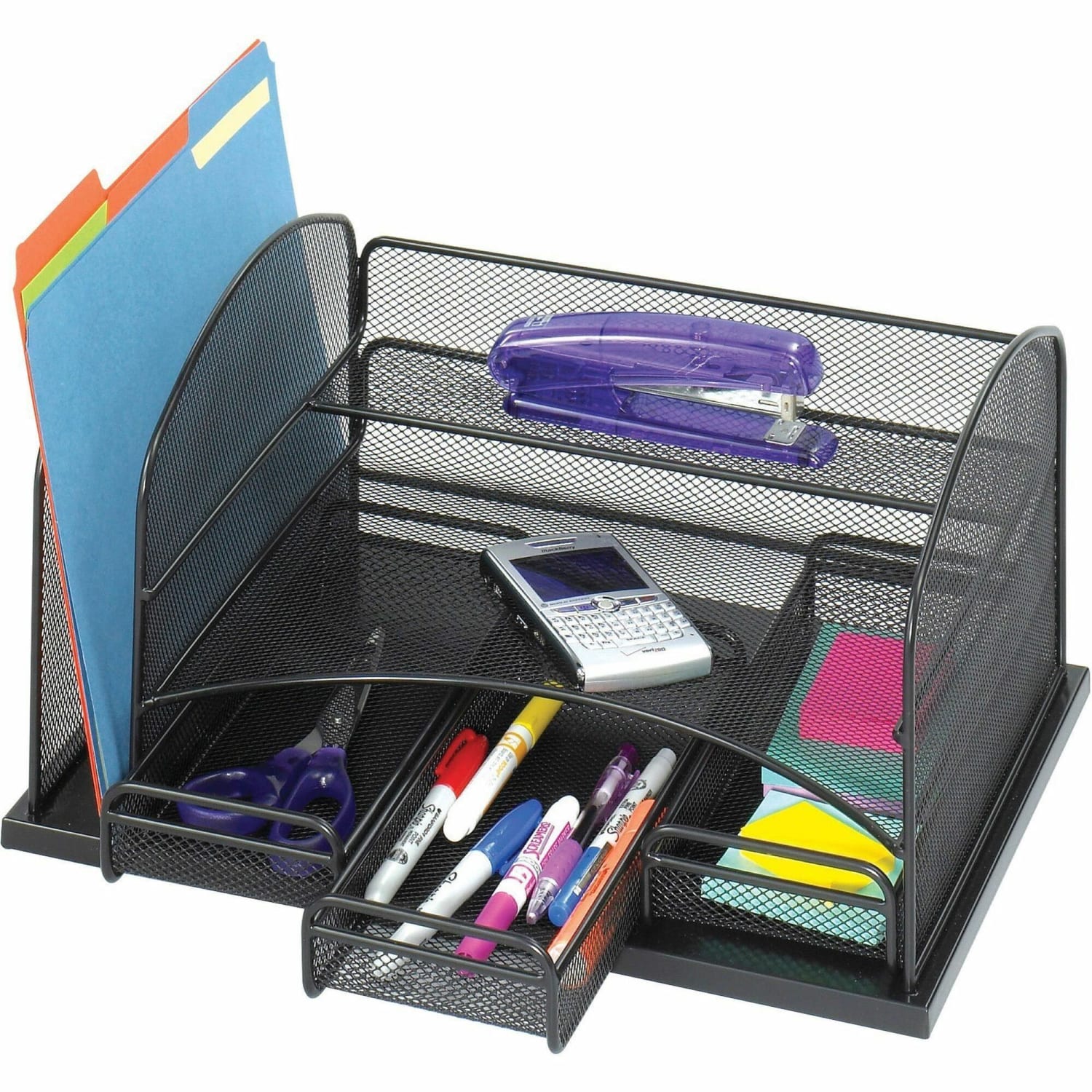 Safco 3-Drawer Desktop Organizer, 16inH x 11 3/8inW x 8inD, Black - Image 3