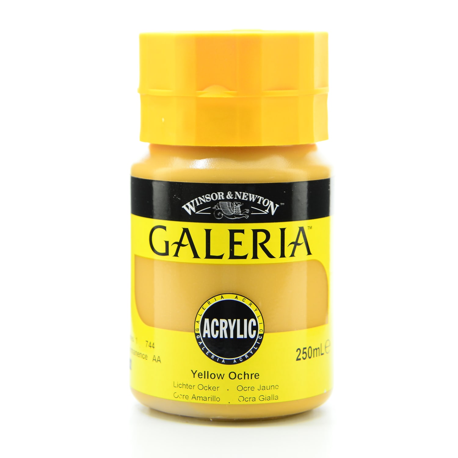 Winsor & Newton Galeria Flow Formula Acrylic Colors, 250 mL, Yellow Ochre, 744, Pack Of 2