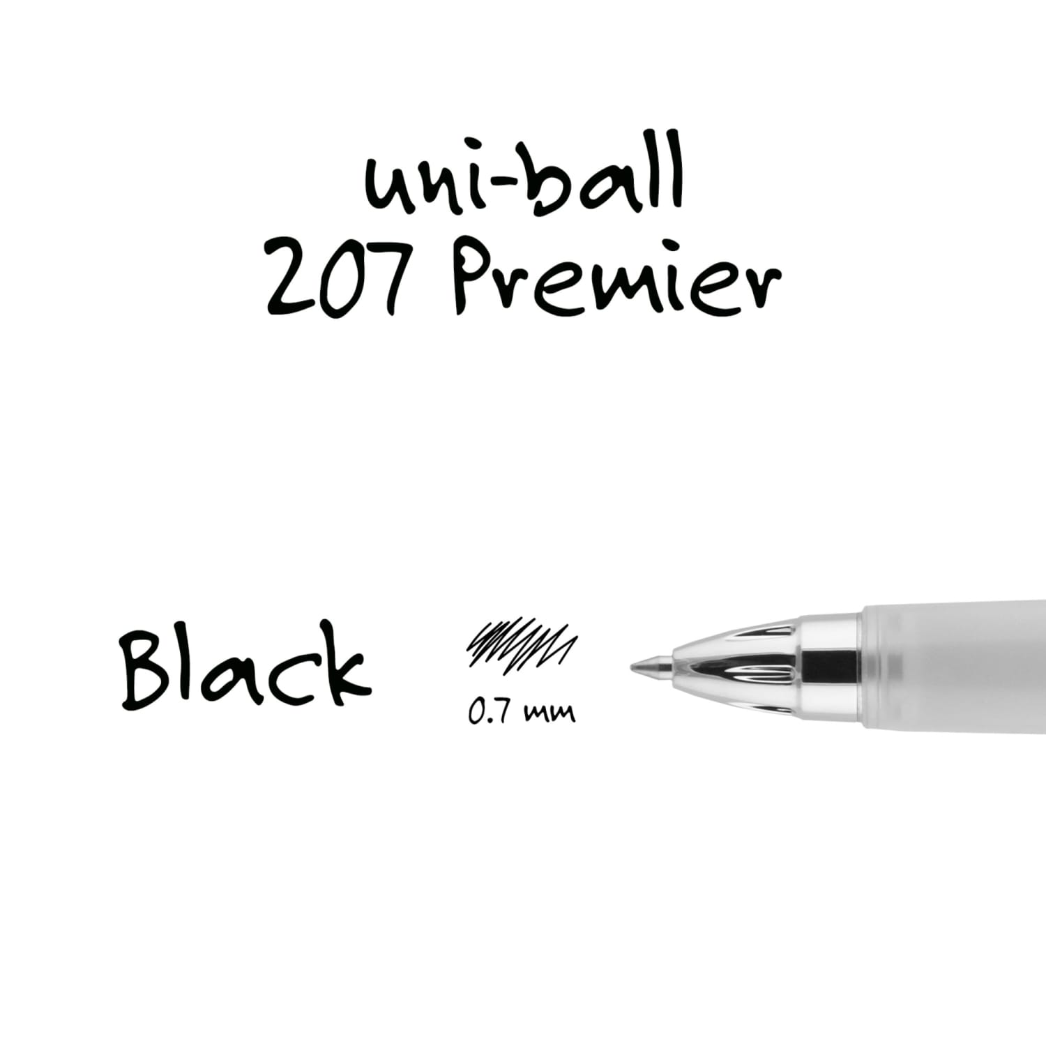 uni-ball 207 Premier Retractable Gel Pen, 0.7 mm, Medium Point, Silver Barrel, Black Ink - Image 5