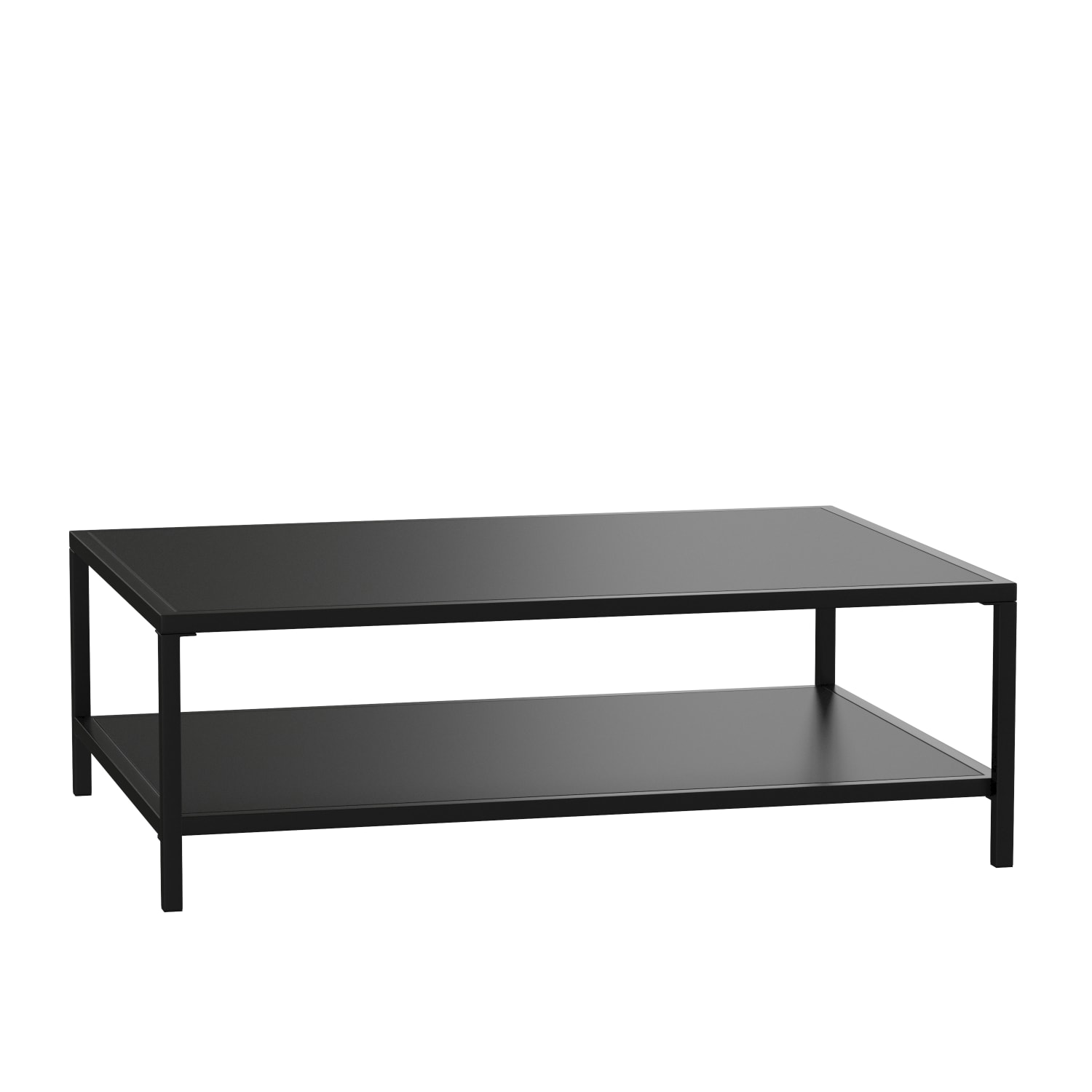Flash Furniture Brock Outdoor 2-Tier Commercial-Grade Steel Patio Outdoor Furniture Coffee Table, 15inH x 45inW x 32inD, Black - Image 3