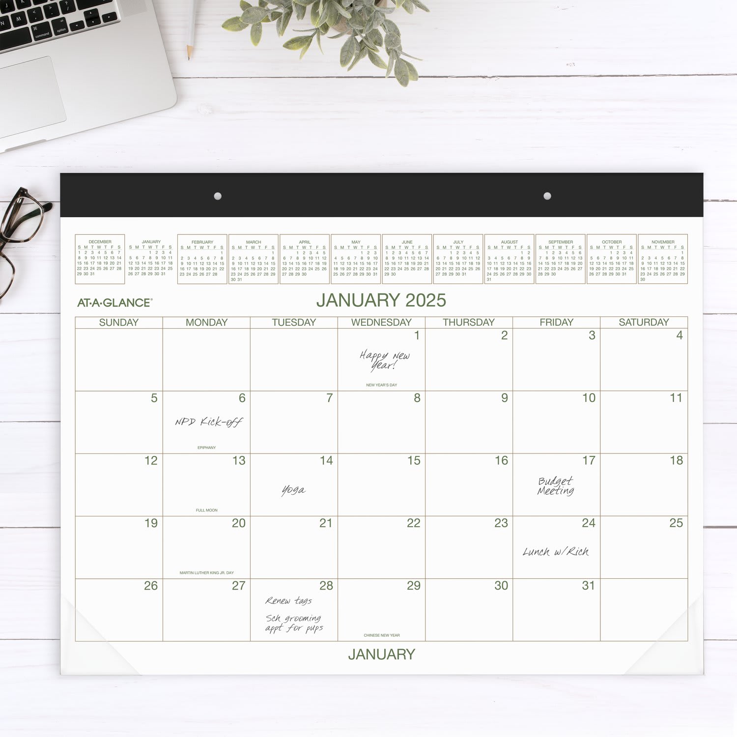 2025 AT-A-GLANCE 2-Color Monthly Desk Pad, 21-3/4in x 17in, Traditional, January 2025 To December 2025, GG250000 - Image 4
