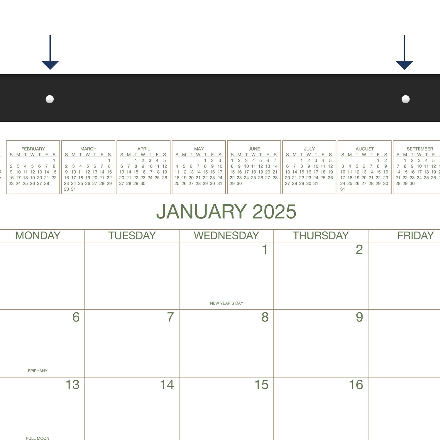 2025 AT-A-GLANCE 2-Color Monthly Desk Pad, 21-3/4in x 17in, Traditional, January 2025 To December 2025, GG250000 - Image 5