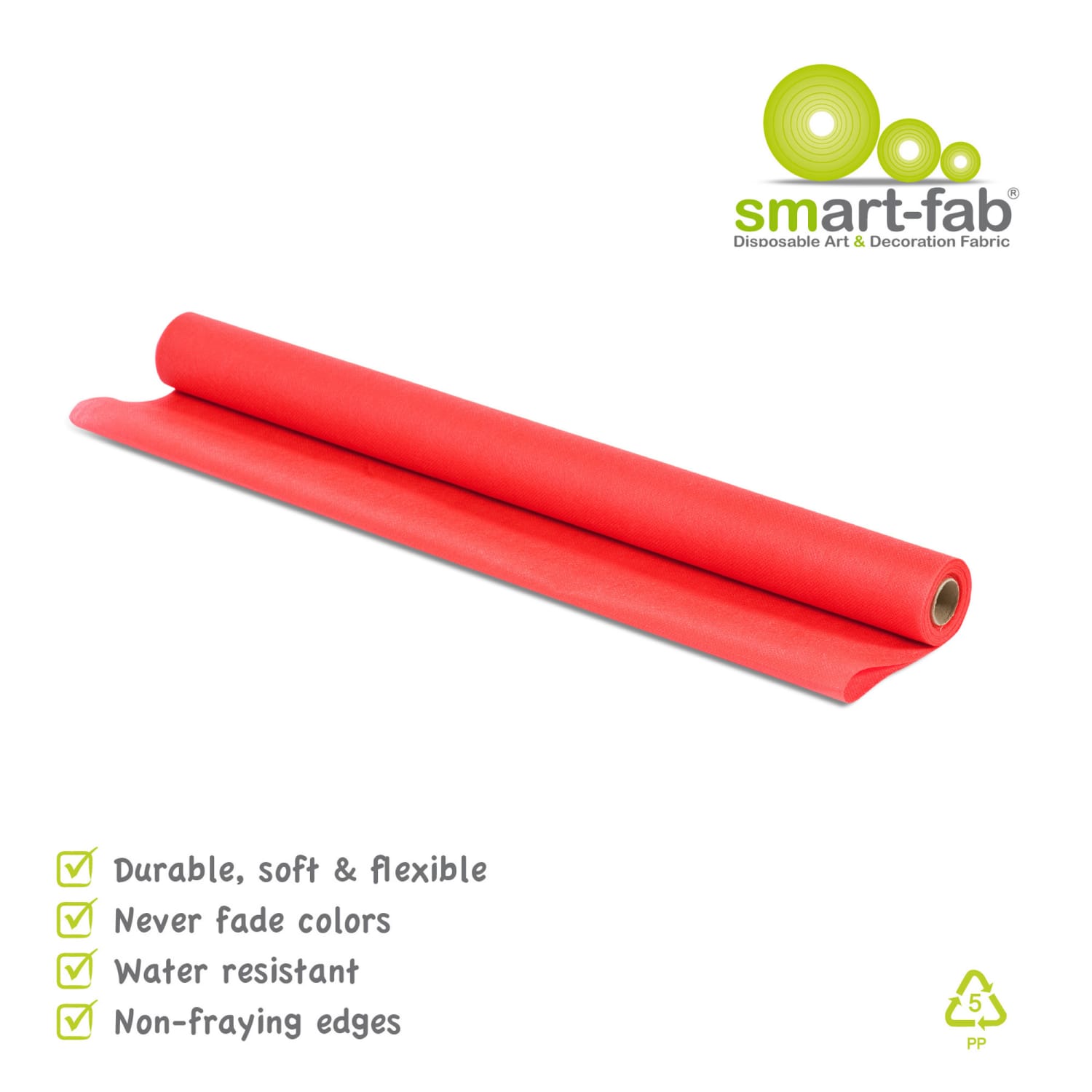 Smart-Fab Art & Decoration Fabric Rolls, 24in x 18ft, Red, Pack Of 3 Rolls - Image 5