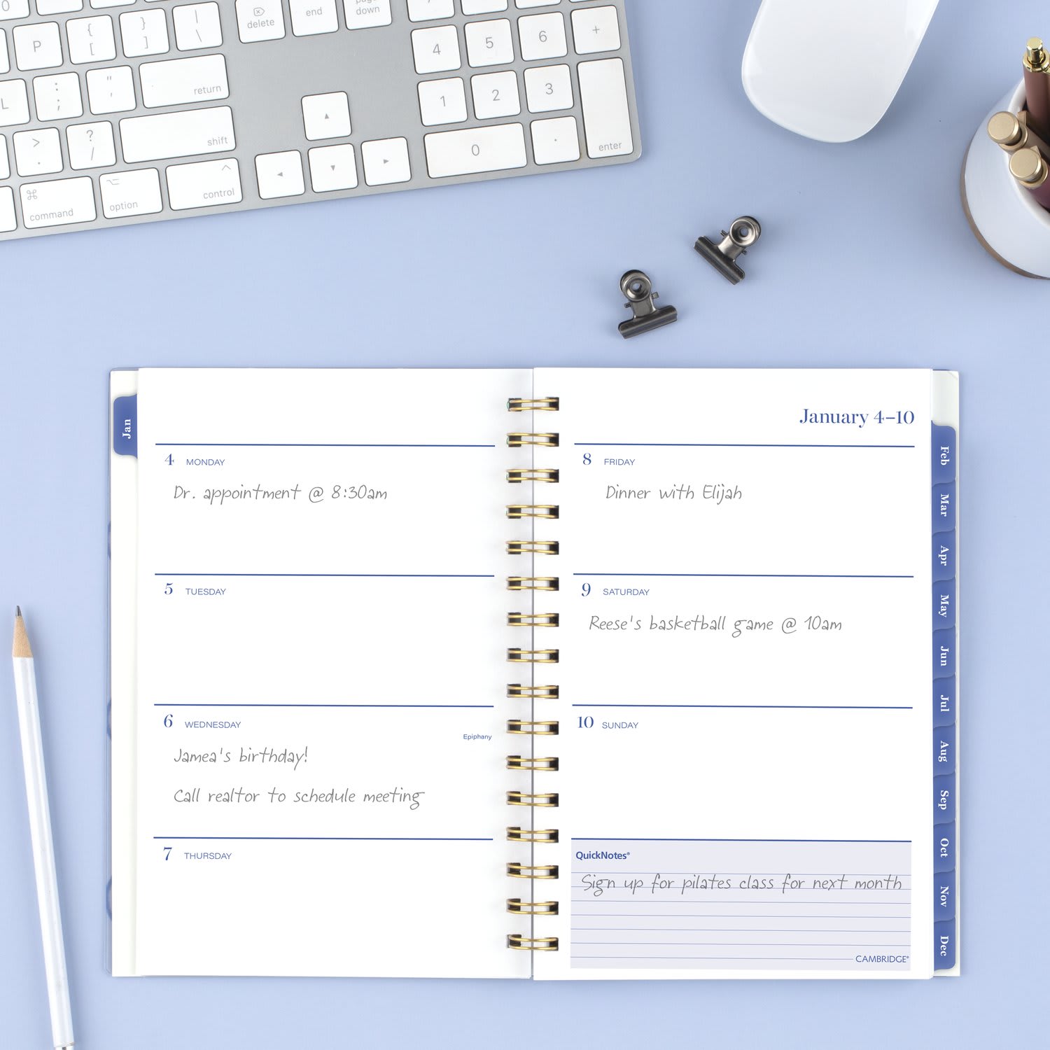 Mead Cambridge Cyane 2027 Weekly Monthly Planner, Small, 5 1/2in x 8 1/2in - Image 3