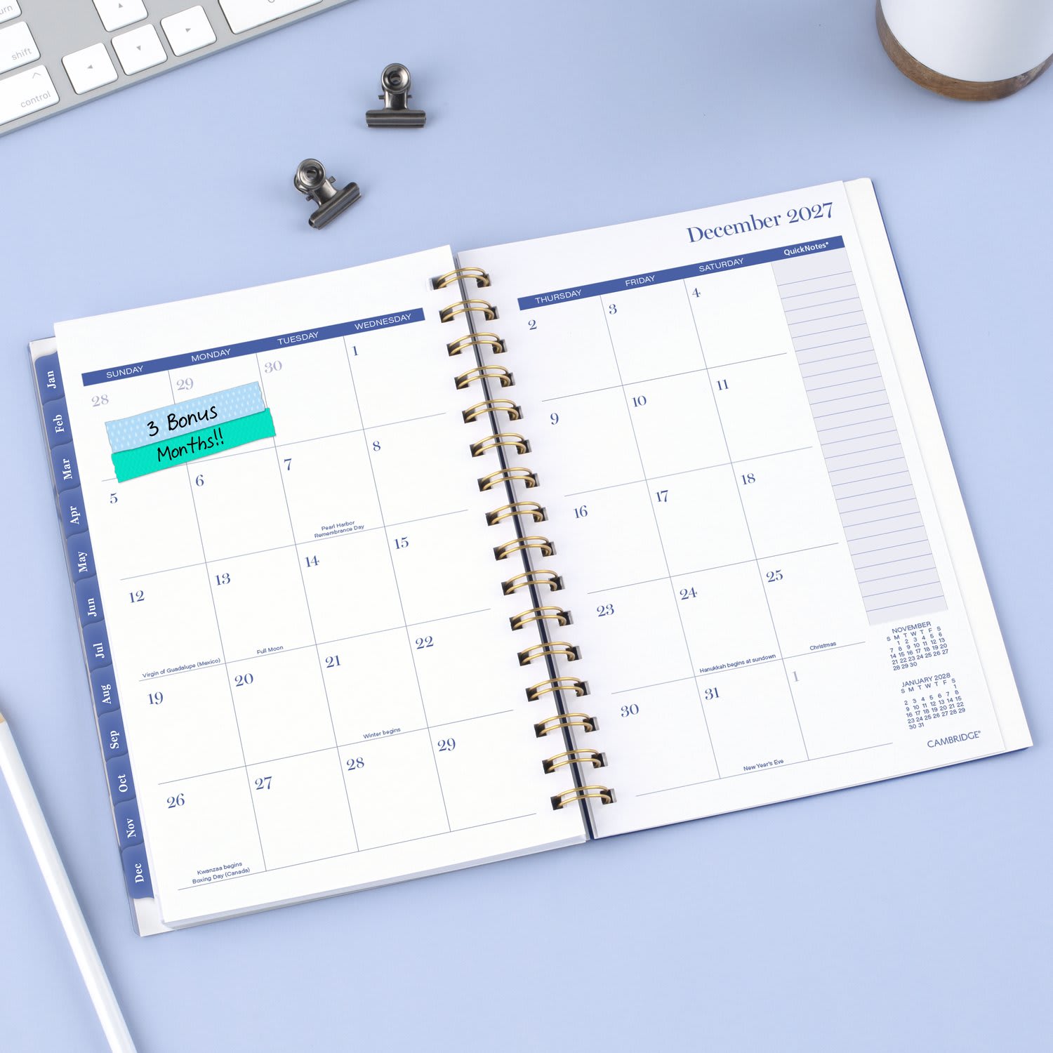 Mead Cambridge Cyane 2027 Weekly Monthly Planner, Small, 5 1/2in x 8 1/2in - Image 4