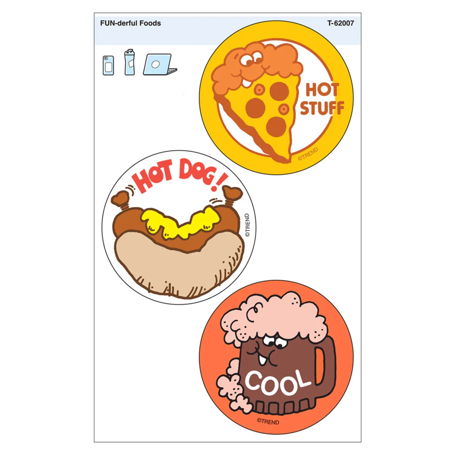 TREND Vinyl Stickers, FUN-derful Foods, 3 Per Pack, Set Of 6 Packs - Image 3