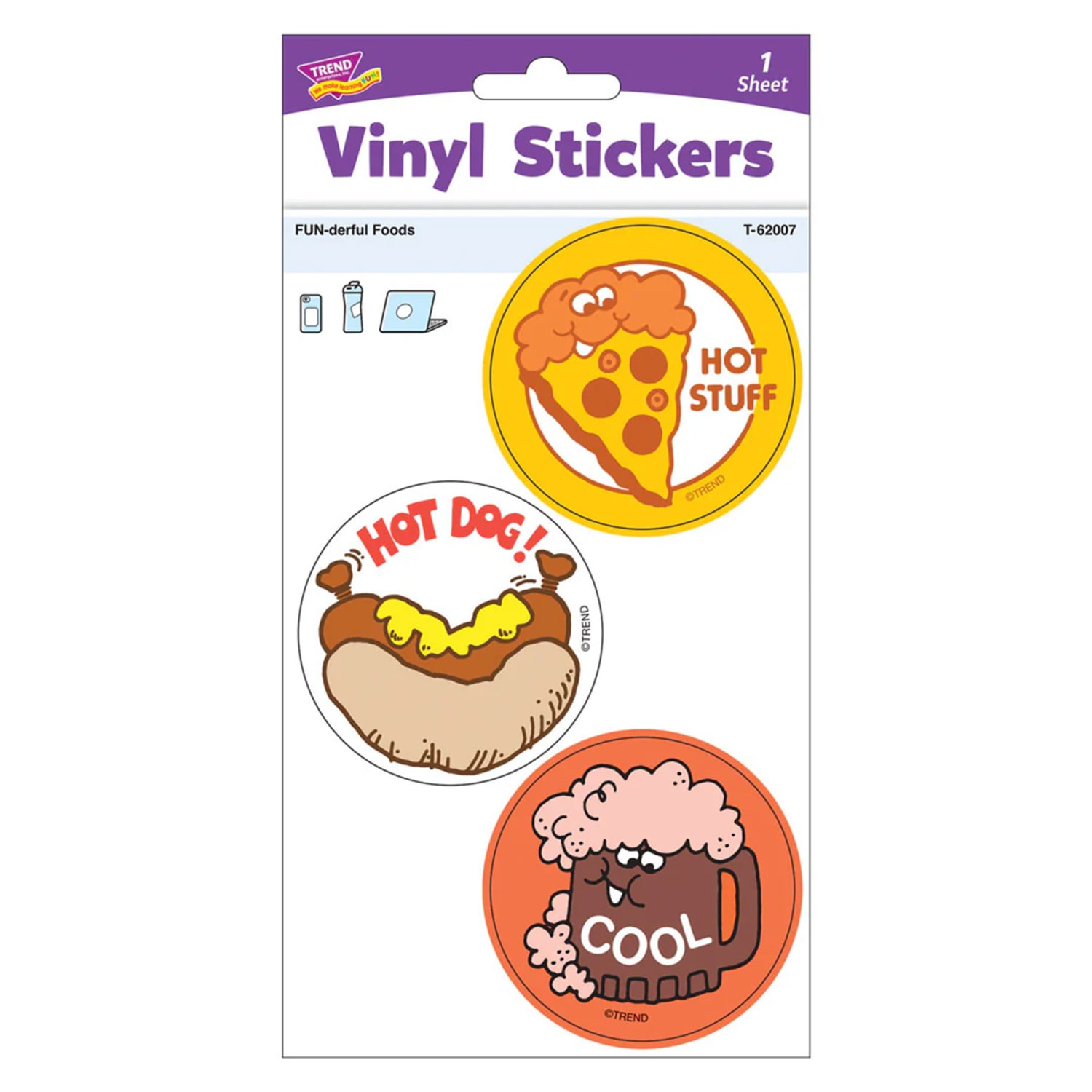 TREND Vinyl Stickers, FUN-derful Foods, 3 Per Pack, Set Of 6 Packs - Image 4