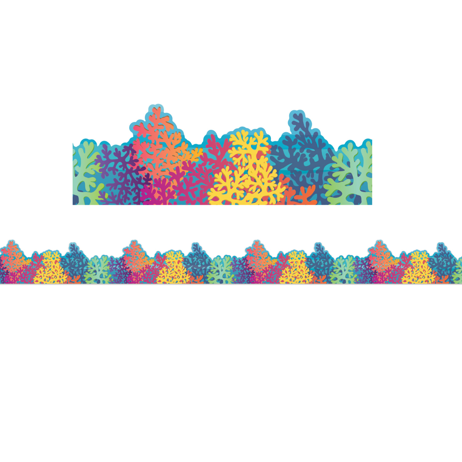 Eureka Extra Wide Die-Cut Deco Trim Packs, 37' x 3-1/4in, Seas the Day Colorful Coral Reef, Set Of 6 Packs - Image 3