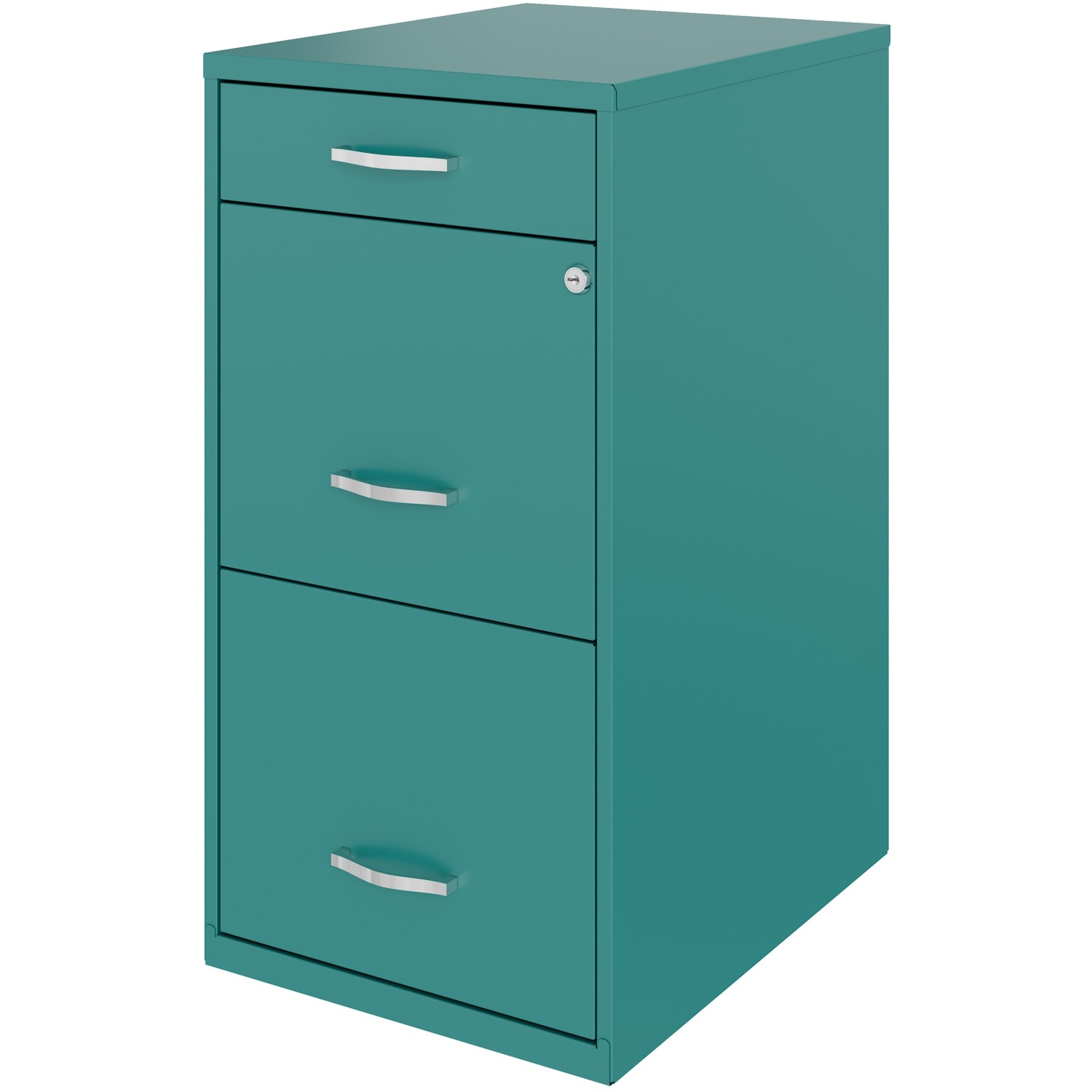 Realspace SOHO Organizer 18inD Vertical 3-Drawer File Cabinet, Teal - Image 3