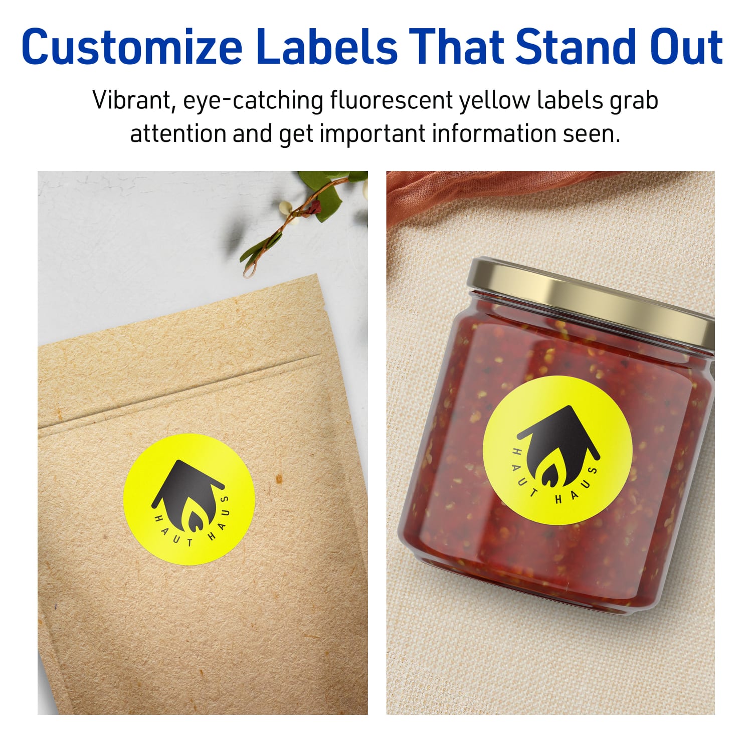 Avery Print-To-The-Edge Labels With Sure Feed Technology, 94501-NYP40, Round, 2in, Matte Neon Yellow, Pack of 480 - Image 4