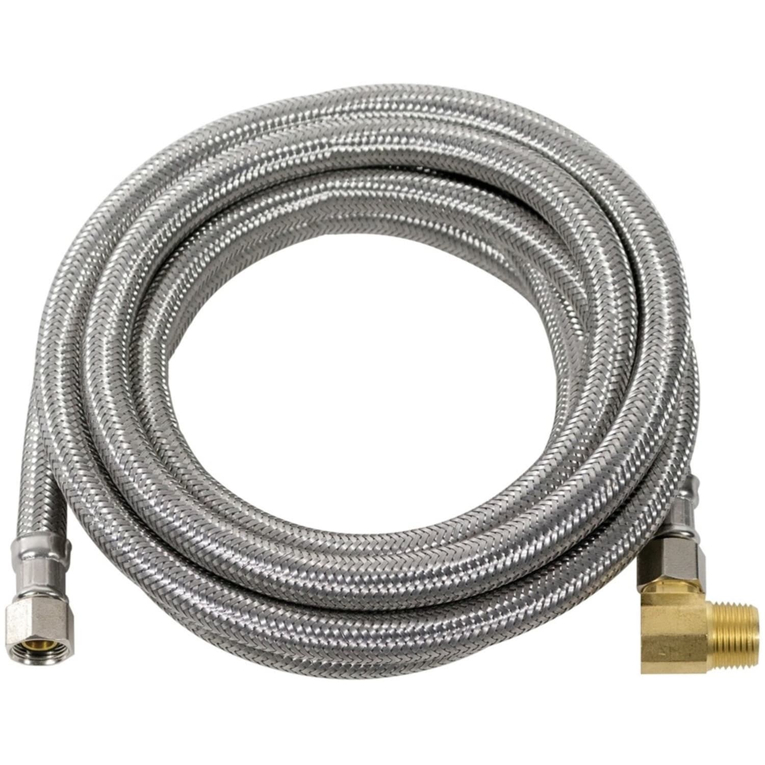 Certified Appliance Accessories Braided Stainless Steel Dishwasher Connector with MIP Elbow - 96in - Red, Stainless Steel, Gold, Silver - Stainless Steel, Vinyl, Polyvinyl Chloride (PVC), Polyester, Brass - Image 3