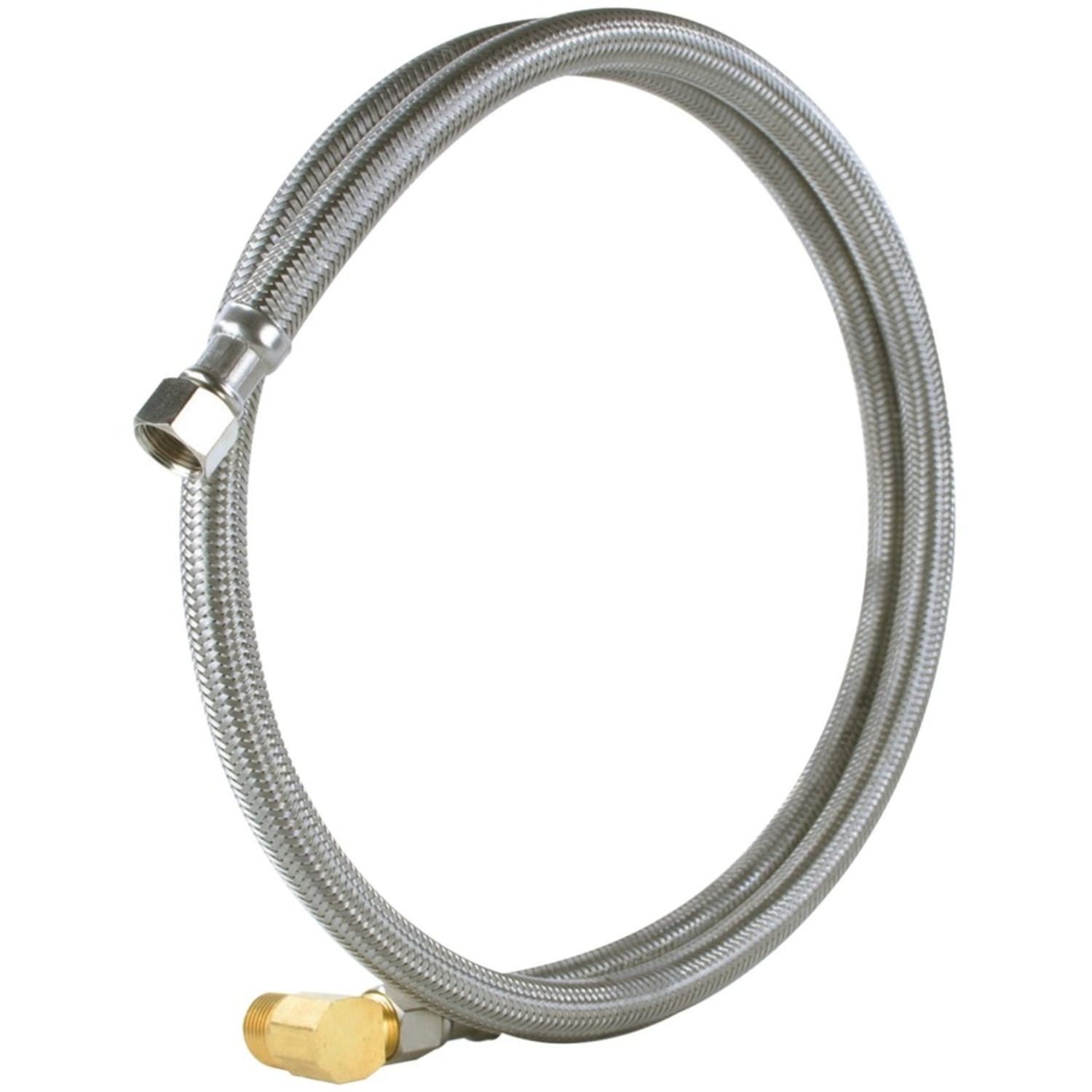 Certified Appliance Accessories Braided Stainless Steel Dishwasher Connector with MIP Elbow - 96in - Red, Stainless Steel, Gold, Silver - Stainless Steel, Vinyl, Polyvinyl Chloride (PVC), Polyester, Brass - Image 6
