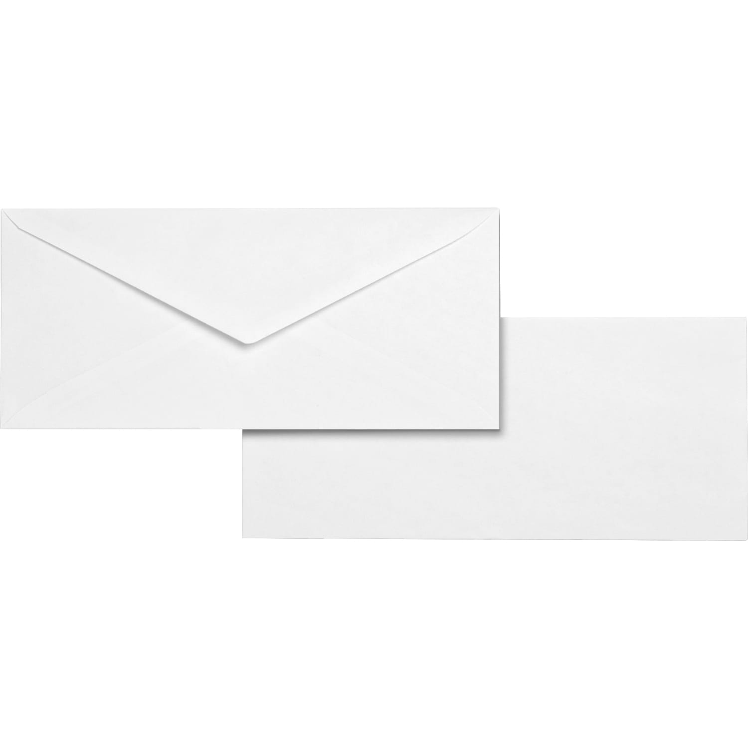 Business Source No. 10 White Wove V-Flap Business Envelopes - Business - #10 - 9 1/2inx 4 1/8in - 24 lb - Gummed - Wove - 500 / Box - White - 04467