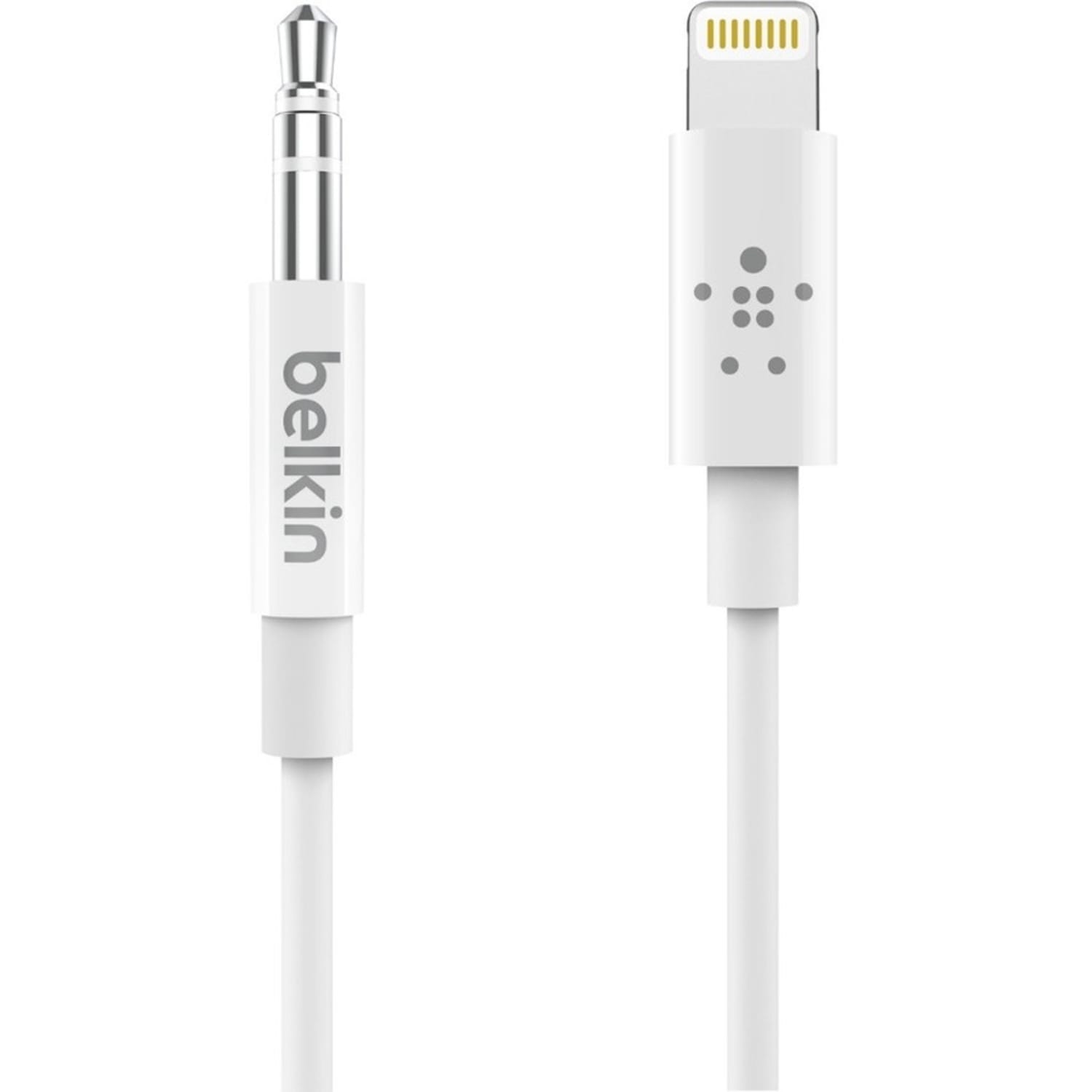 Belkin 3.5 mm Audio Cable With Lightning Connector - 3 ft Lightning/Mini-phone Audio/Data Transfer Cable  - AV10172BT03WHT