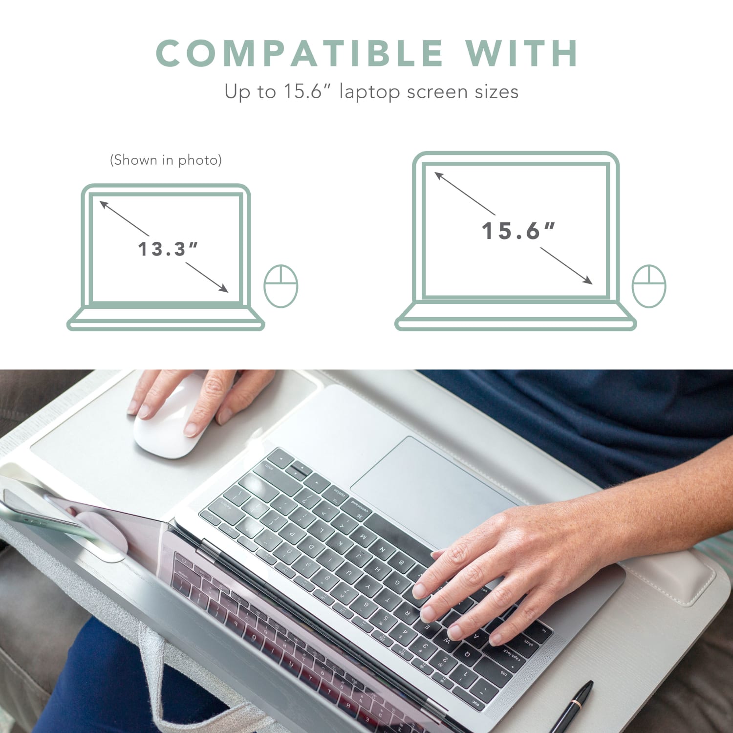 Rossie Home Premium Lap Desk, 3inH x 21-1/8inW x 3inD, Ashwood Harbor Gray - Image 6
