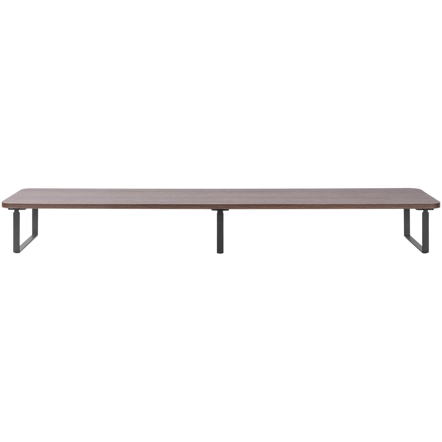 Lorell Quick-Install Monitor Laptop Riser - 4.80in Height x 39.40in Width x 10.20in Depth - Powder Coated - Steel, Particleboard, Silicone - Teak - Image 3