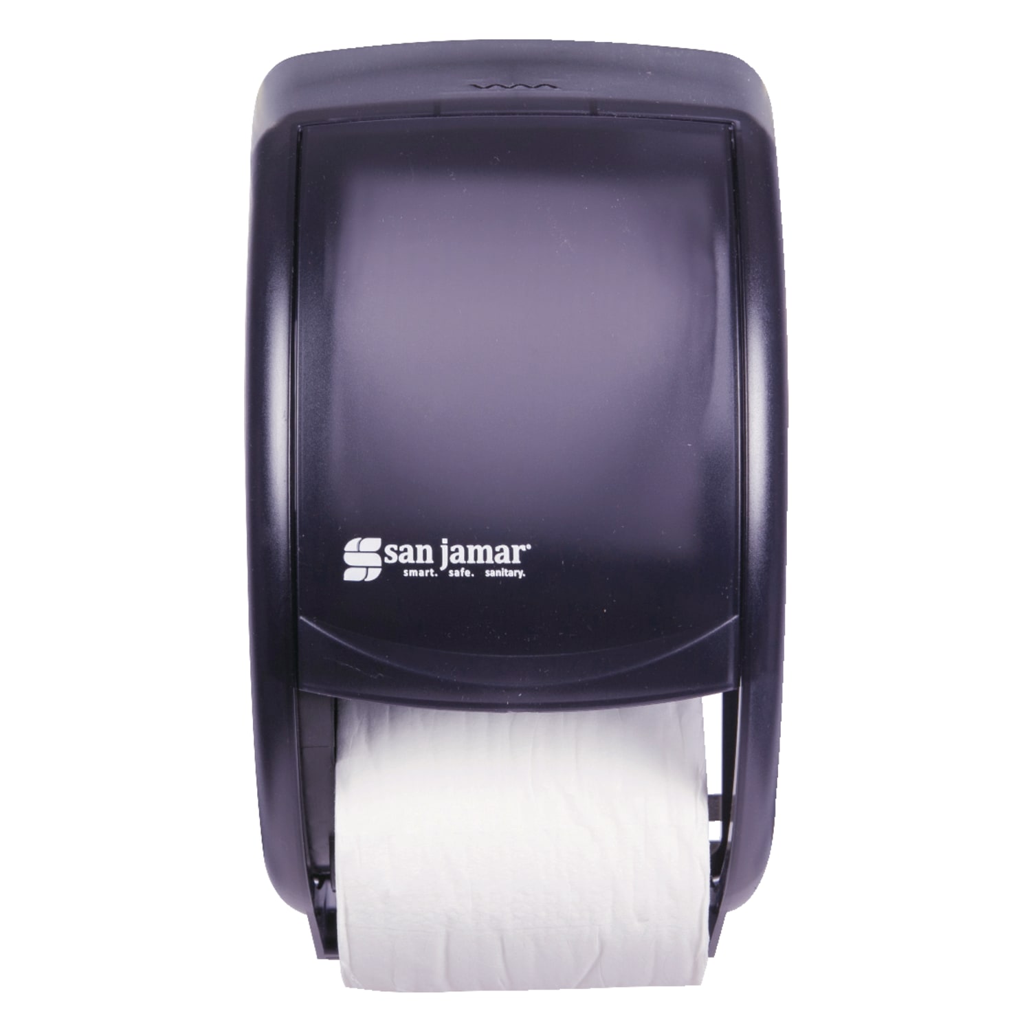 San Jamar Duett Standard Bathroom Tissue Dispenser, Pearl Black - Image 4