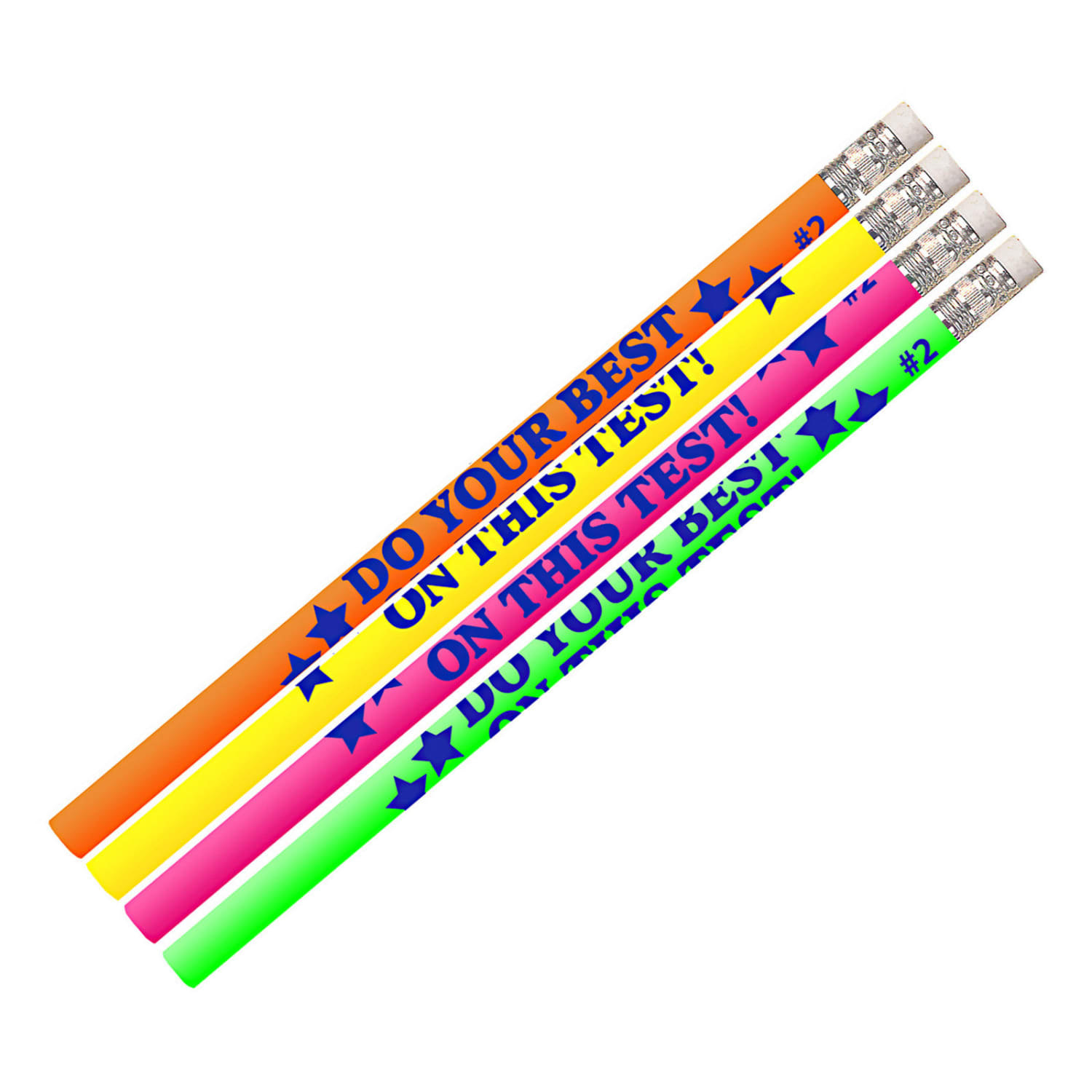 Musgrave Pencil Co. Inc. Motivational Pencils, No. 2 Lead, Do Your Best On The Test, 12 Pencils Per Pack, Set Of 12 Packs