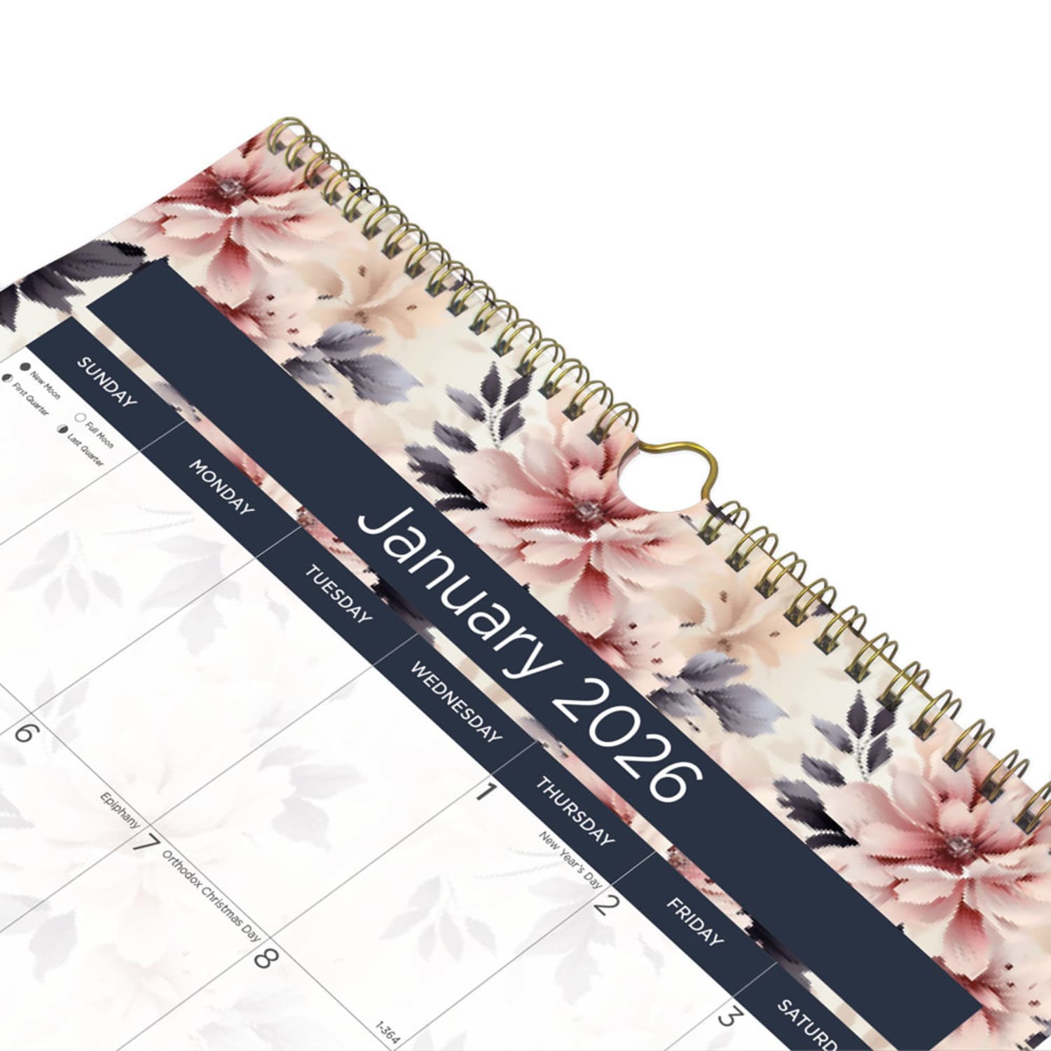 2026 Blueline Colorful Monthly Wall Calendar, 12in x 17in, Floral, January To December, C173128 - Image 3