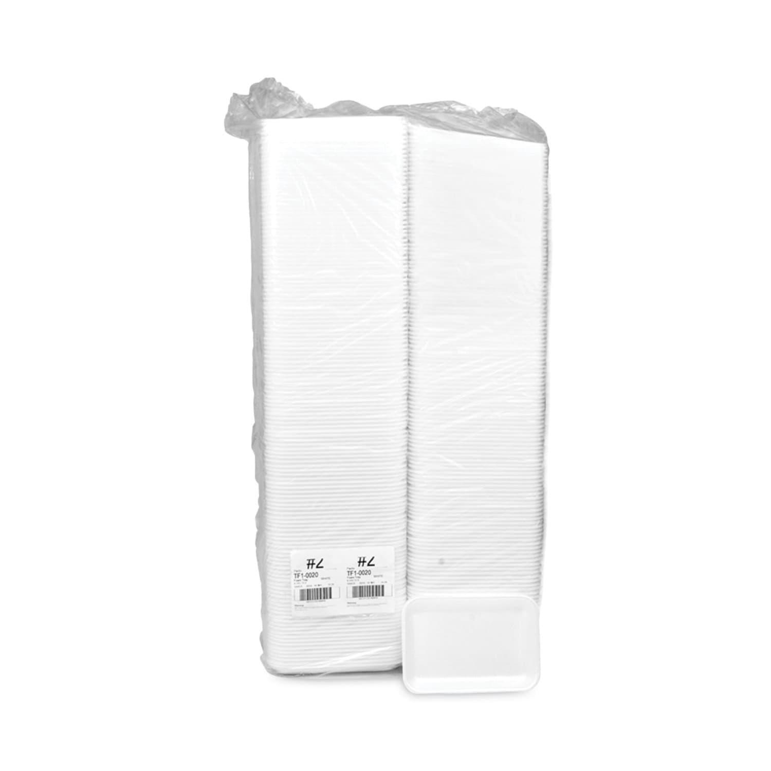 Pactiv Evergreen Foam Trays, Supermarket, #2, 8-1/4in x 5-3/4in x 15/16in, White, Pack Of 500 Trays - Image 5