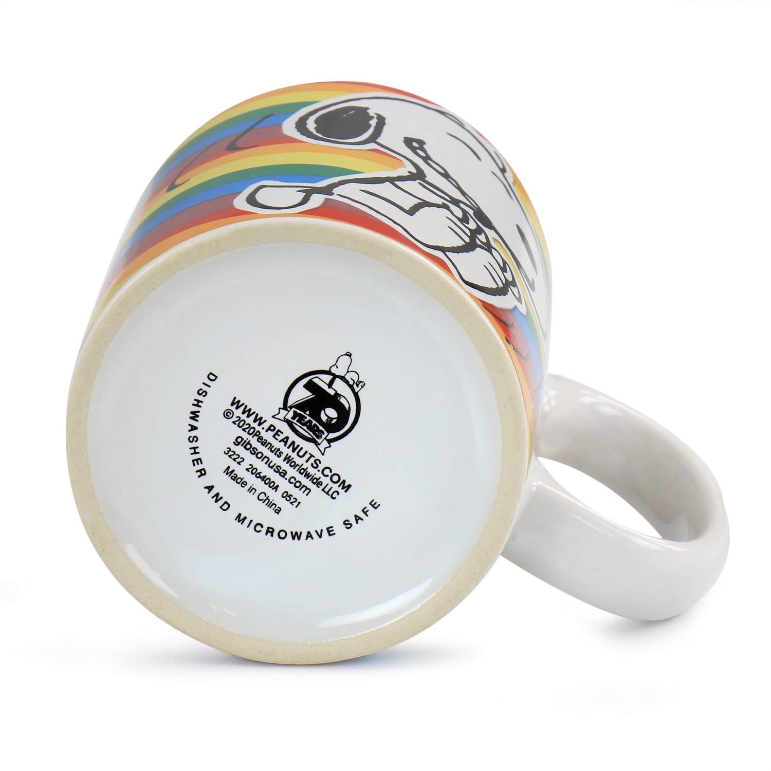 Gibson Peanuts 70th Anniversary 4-Piece Mug Set, 15 Oz, Rainbow - Image 4