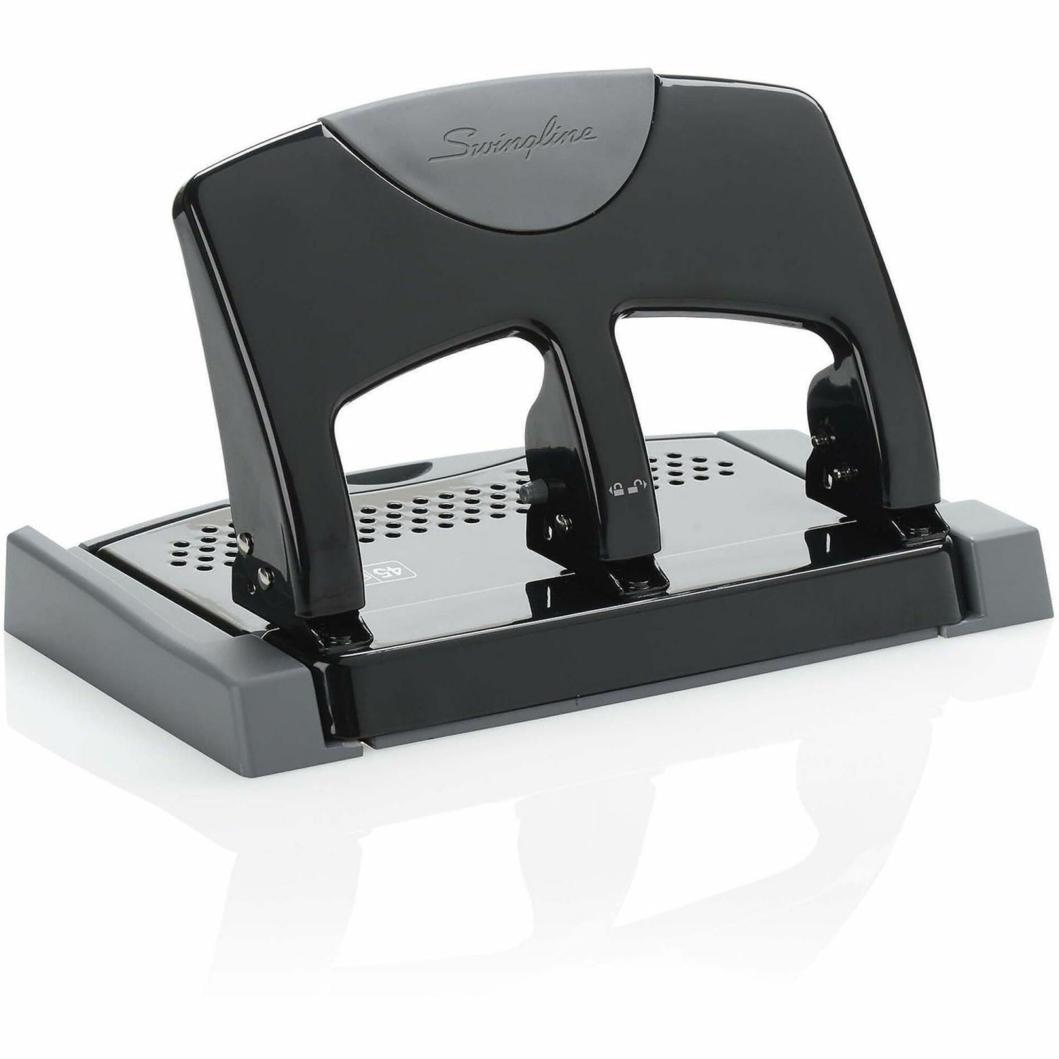 Swingline SmartTouch Low-Force 3-Hole Punch, Black/Gray