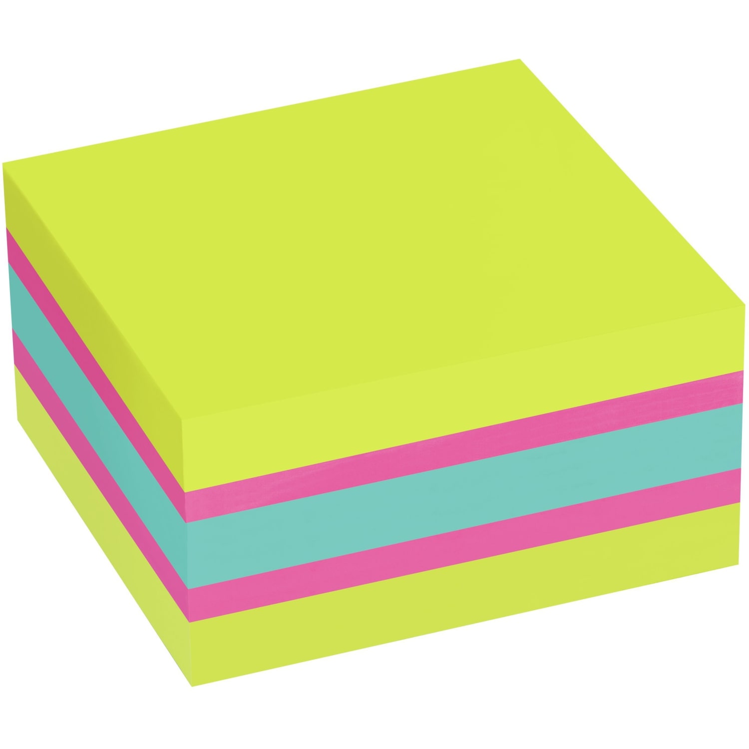 Post-it Super Sticky Notes Cube - 3in x 3in - Square - 360 Sheets per Pad - Guava, Acid Lime, Aqua Splash - Paper - Sticky, Recyclable - 1 / Pack - Image 3