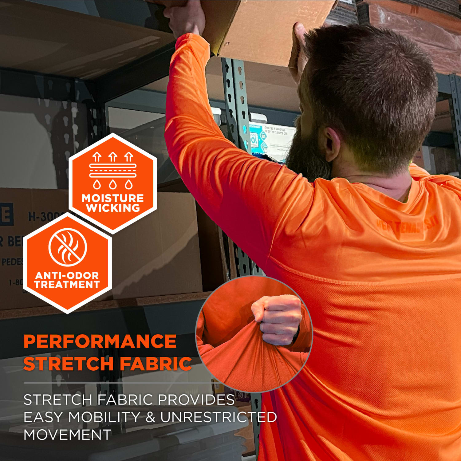 Ergodyne Chill-Its 6689 Cooling Long Sleeve Sun Shirt With UV Protection, XL, Orange - Image 5
