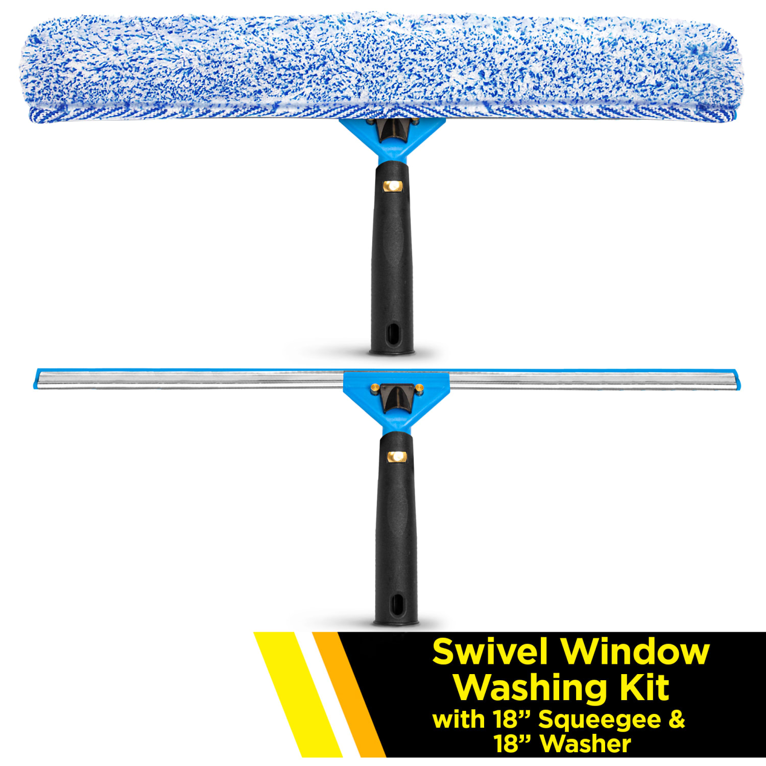 Gritt Commercial Swivel Window Washing Kit With Squeegee And Washer, 18in, Multicolor, Pack Of 2 Kits - Image 3