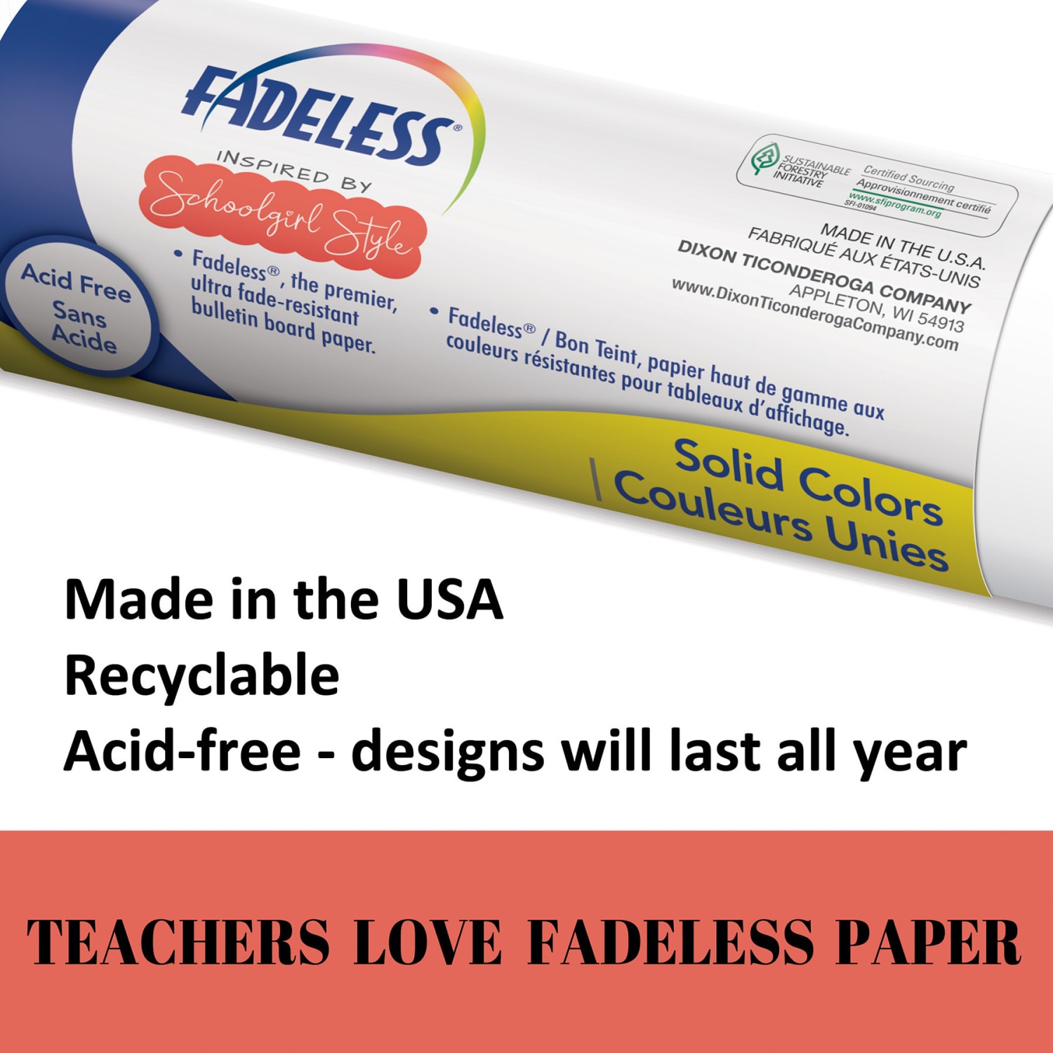 Fadeless Schoolgirl Style Bulletin Board Paper, 48in x 50ft, Cotton Candy Cloud - Image 5