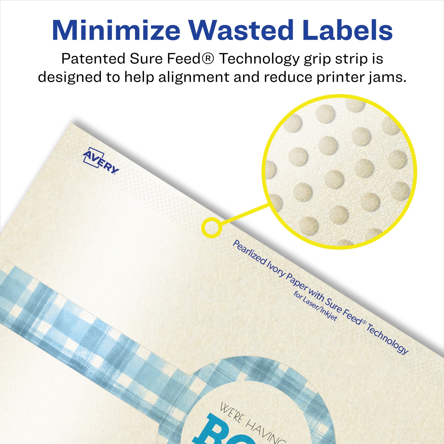 Avery Pearlized Permanent Labels With Sure Feed, 94117-PIP25, Cigar, 2-3/8in x 8in, Ivory, Pack Of 75 Labels - Image 5
