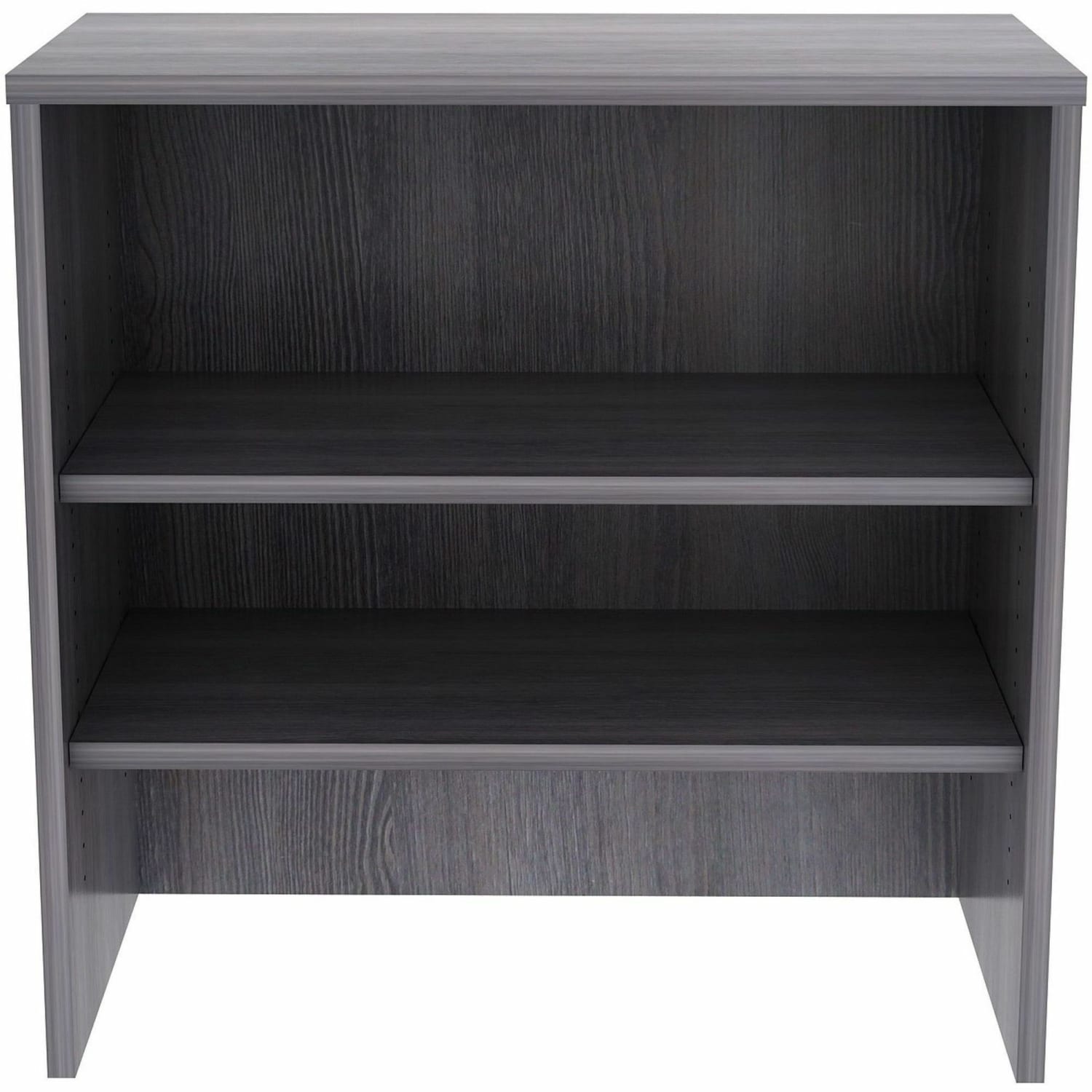 Lorell Essentials 2-shelf Stack-on Bookcase - 36in x 15in x 36in - 2 Shelve(s) - Material: Laminate, Metal - Finish: Weathered Charcoal - Stackable, Cam Lock - For Book, Binder, Display - Image 3