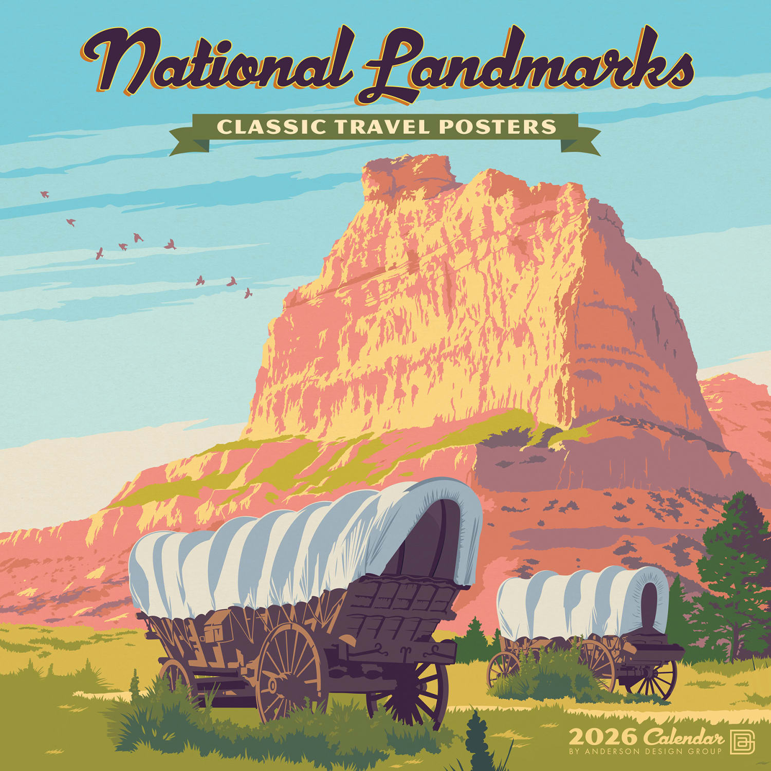 2026 Willow Creek Press Scenic Monthly Wall Calendar, 12in x 12in, National Landmarks (ADG), January To December, 52105