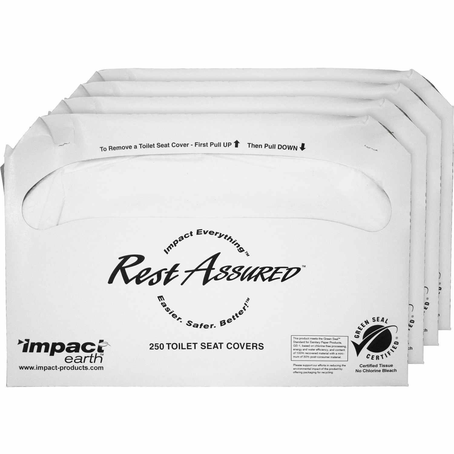 Rochester Midland Half-Fold Toilet Seat Covers, 100% Recycled, Case Of 1,000 Covers - Image 3