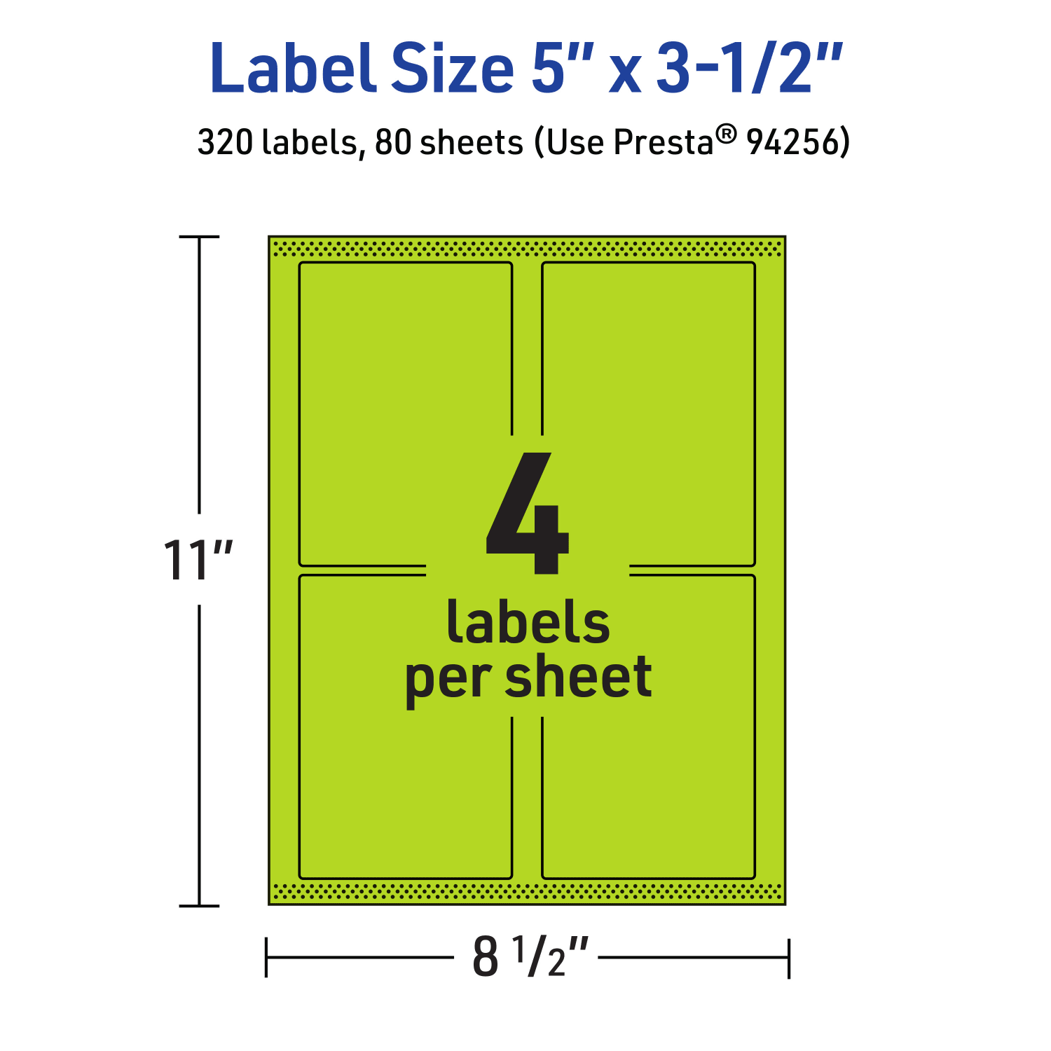 Avery Printable Labels With Sure Feed Technology, 94256-BGP80, Rectangle, 5in x 3-1/2in, Matte Bright Green, Pack of 320 - Image 6